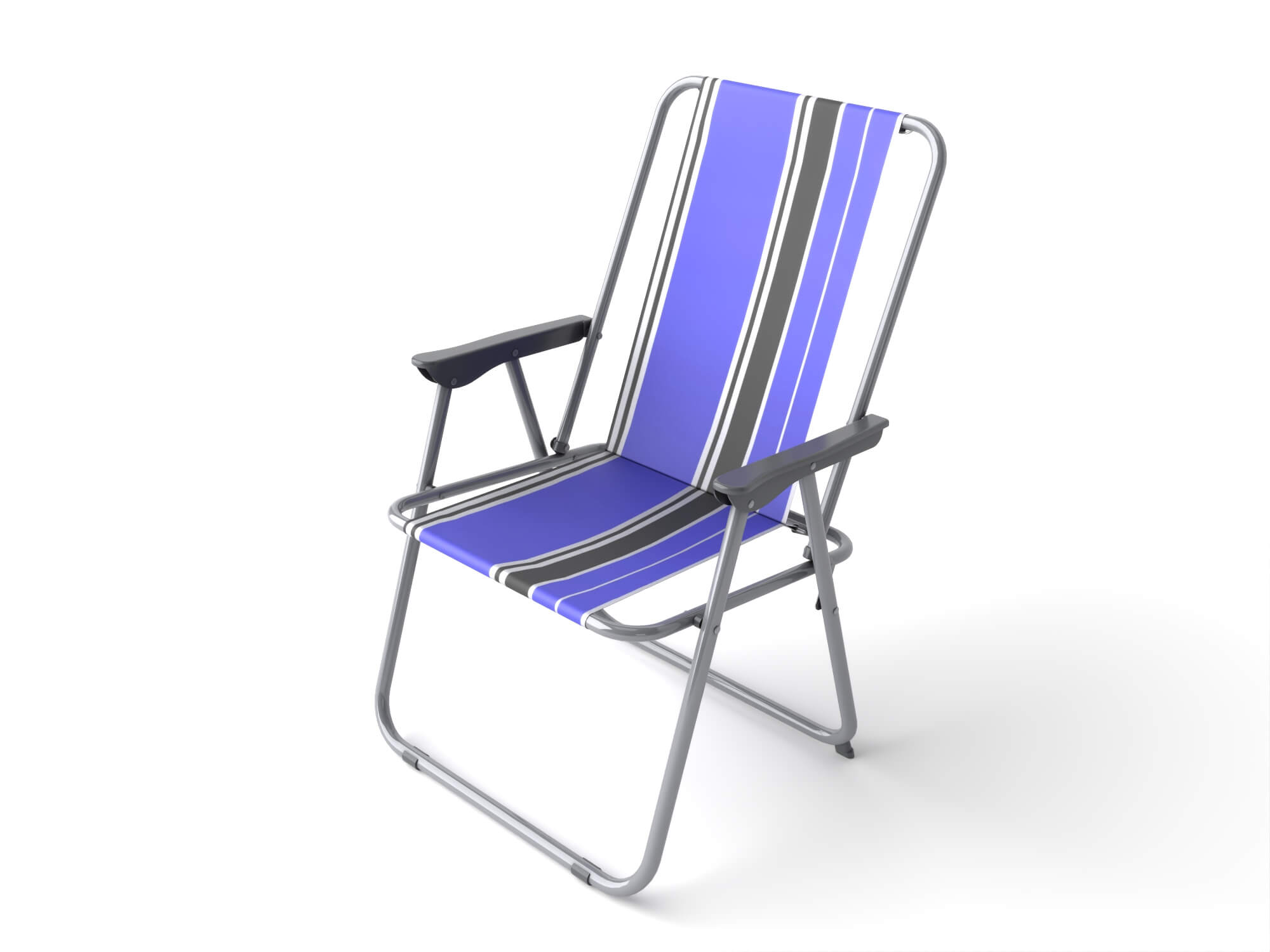 Striped Folding Beach Chair 3d Model 3D Model