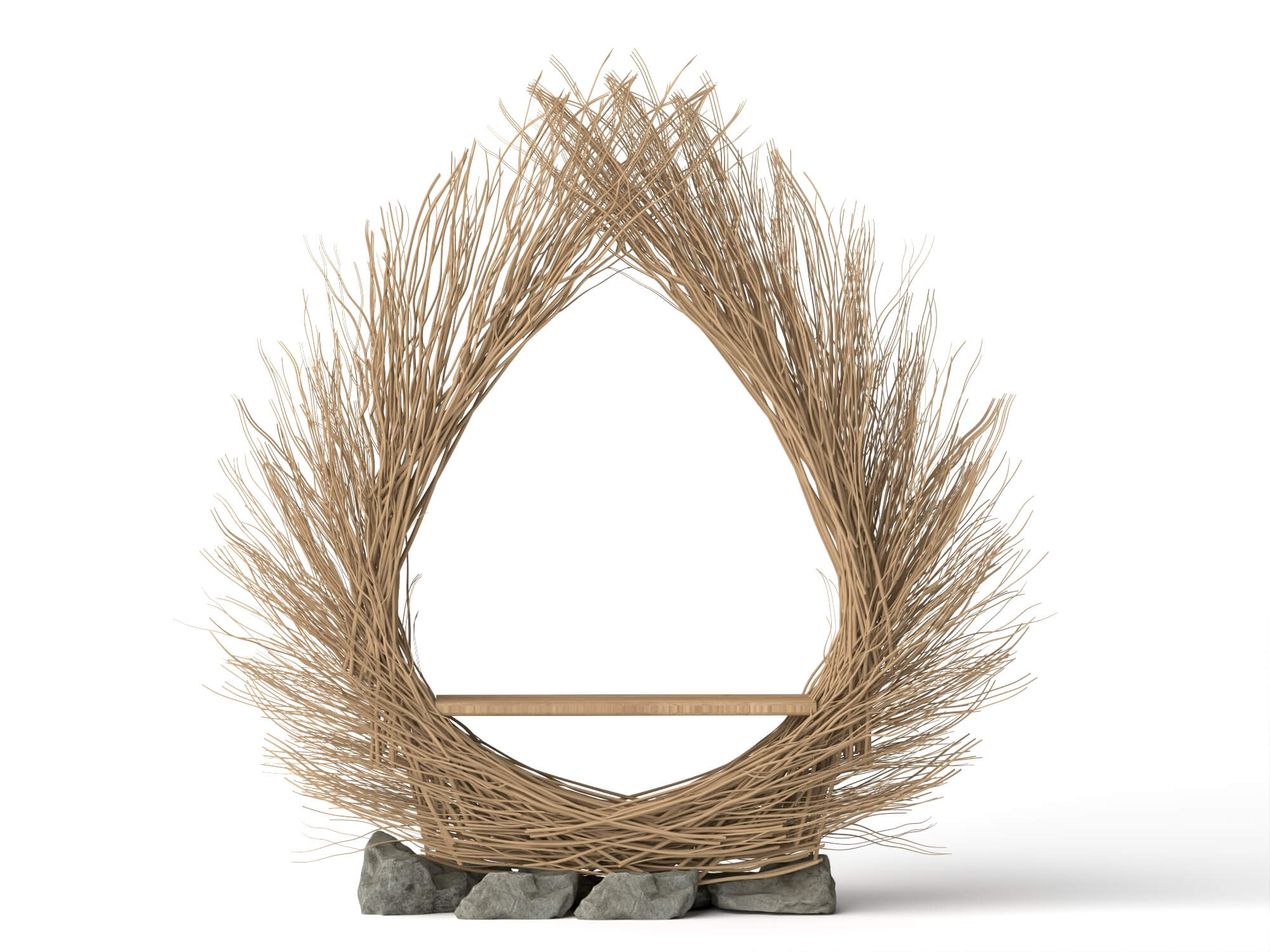 Twig Teardrop Photo Booth Arch Lowpoly 3D Model 3D Model