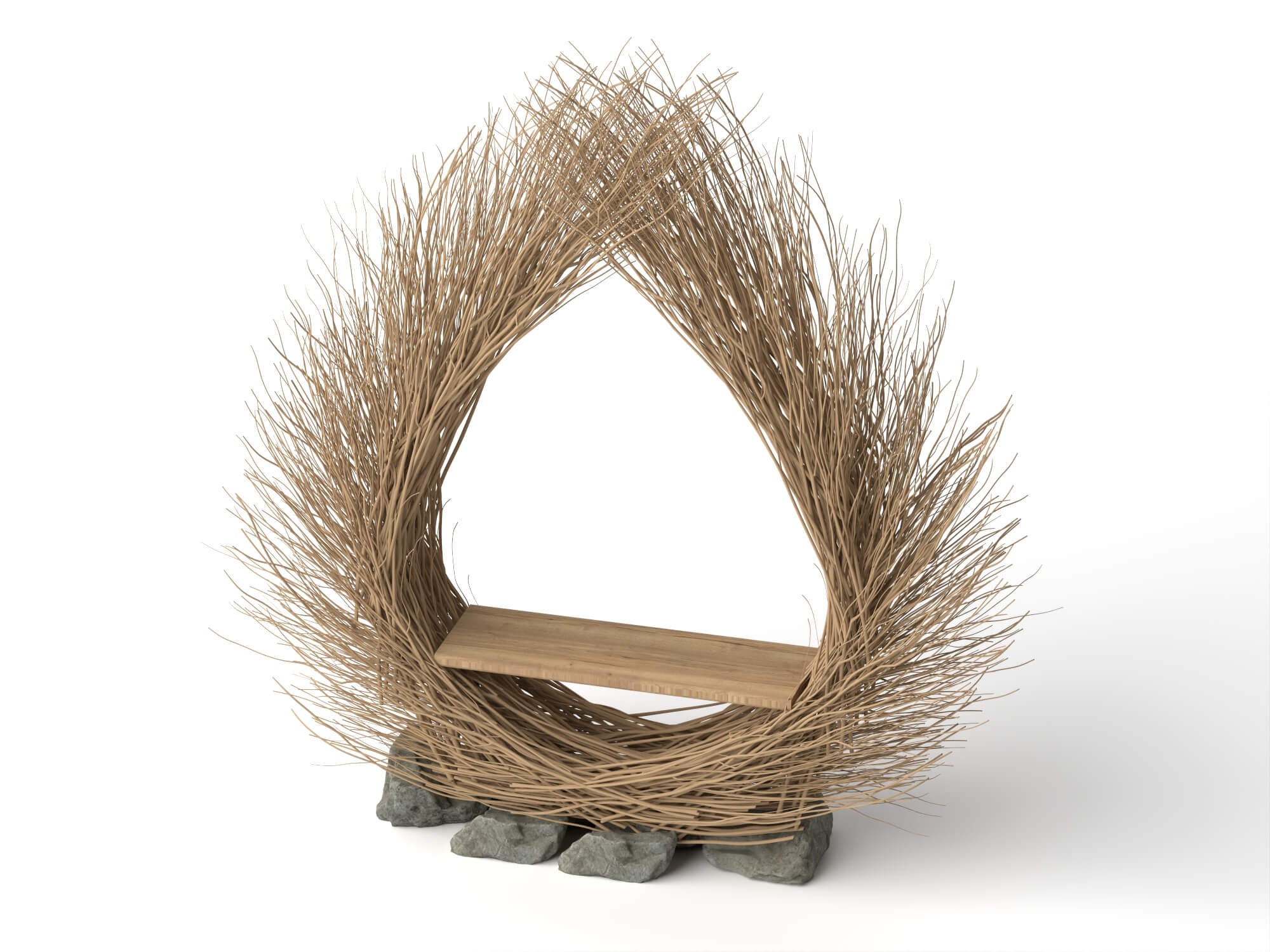 Twig Teardrop Photo Booth Arch Lowpoly 3D Model 3D Model