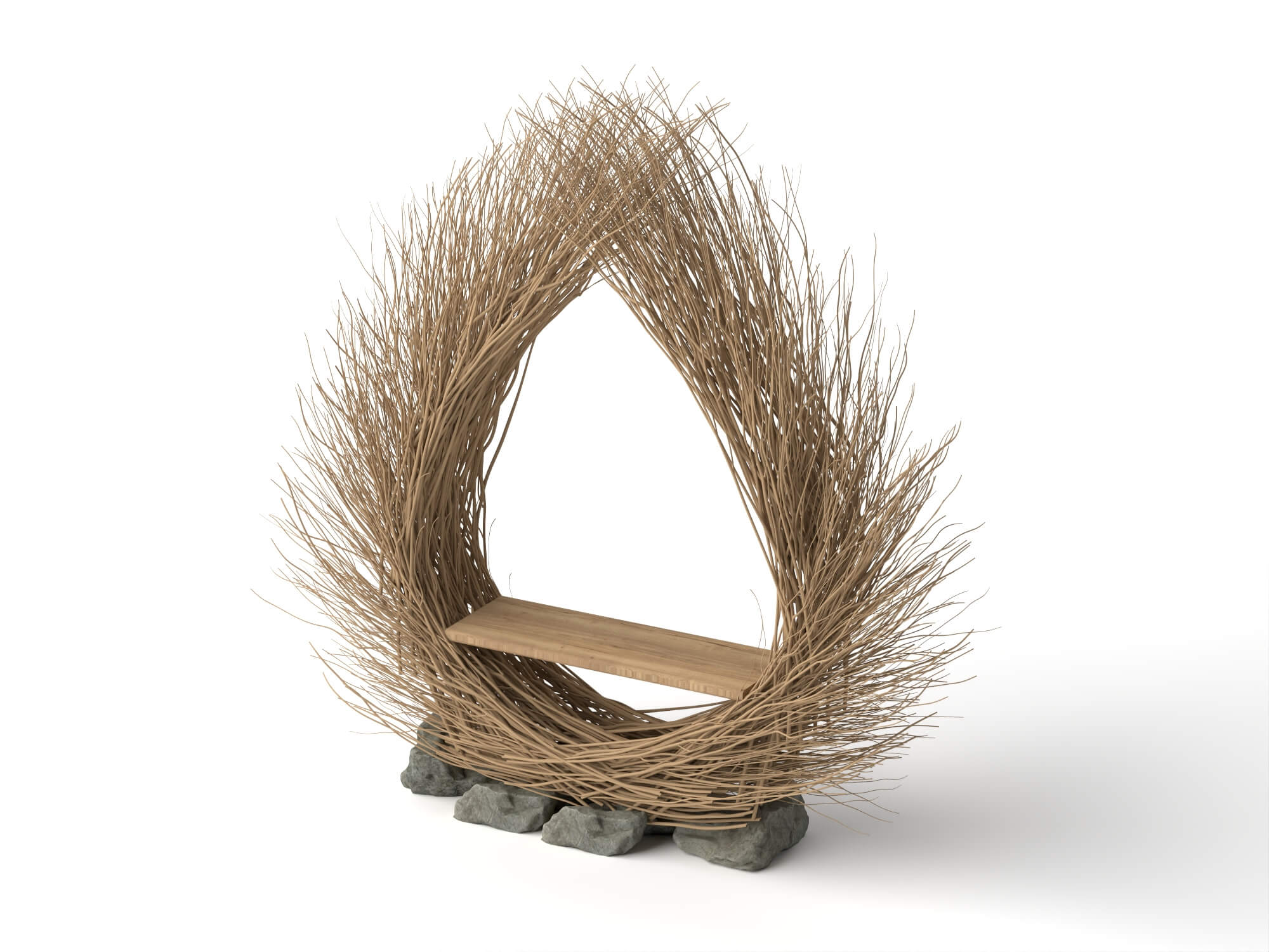 Twig Teardrop Photo Booth Arch Lowpoly 3D Model 3D Model