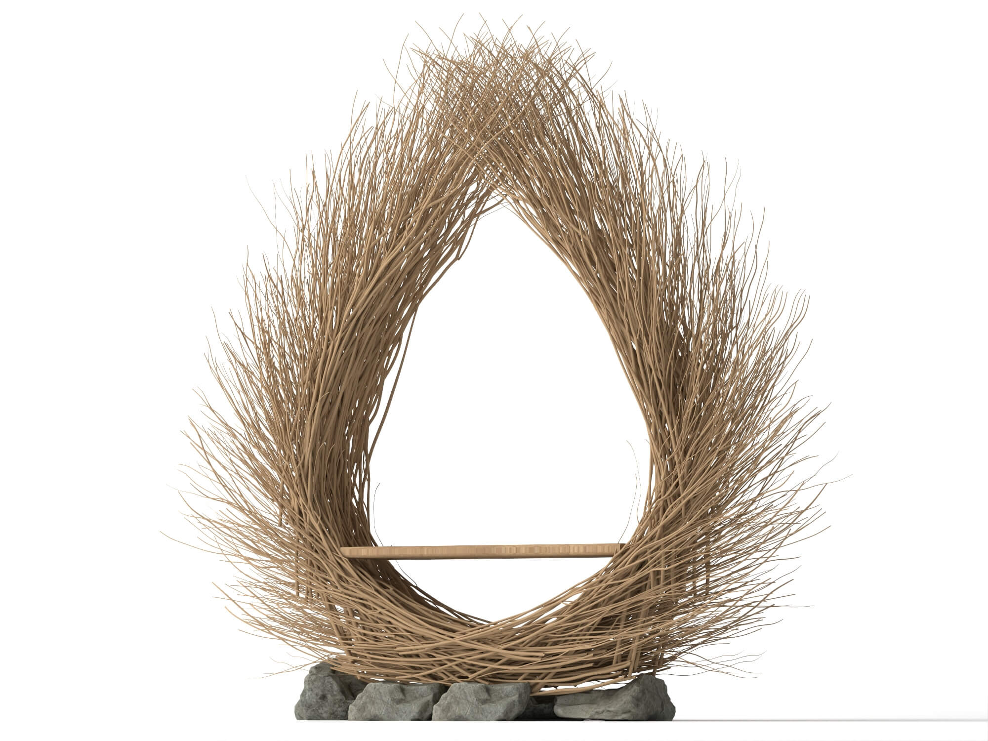 Twig Teardrop Photo Booth Arch Lowpoly 3D Model 3D Model