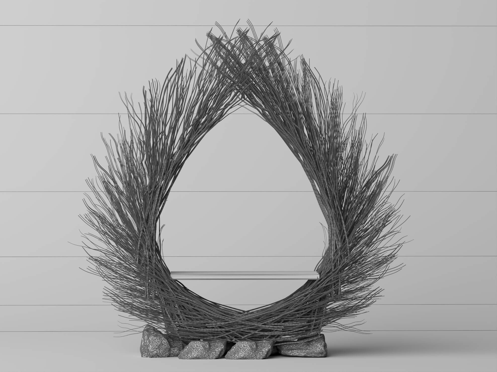 Twig Teardrop Photo Booth Arch Lowpoly 3D Model 3D Model