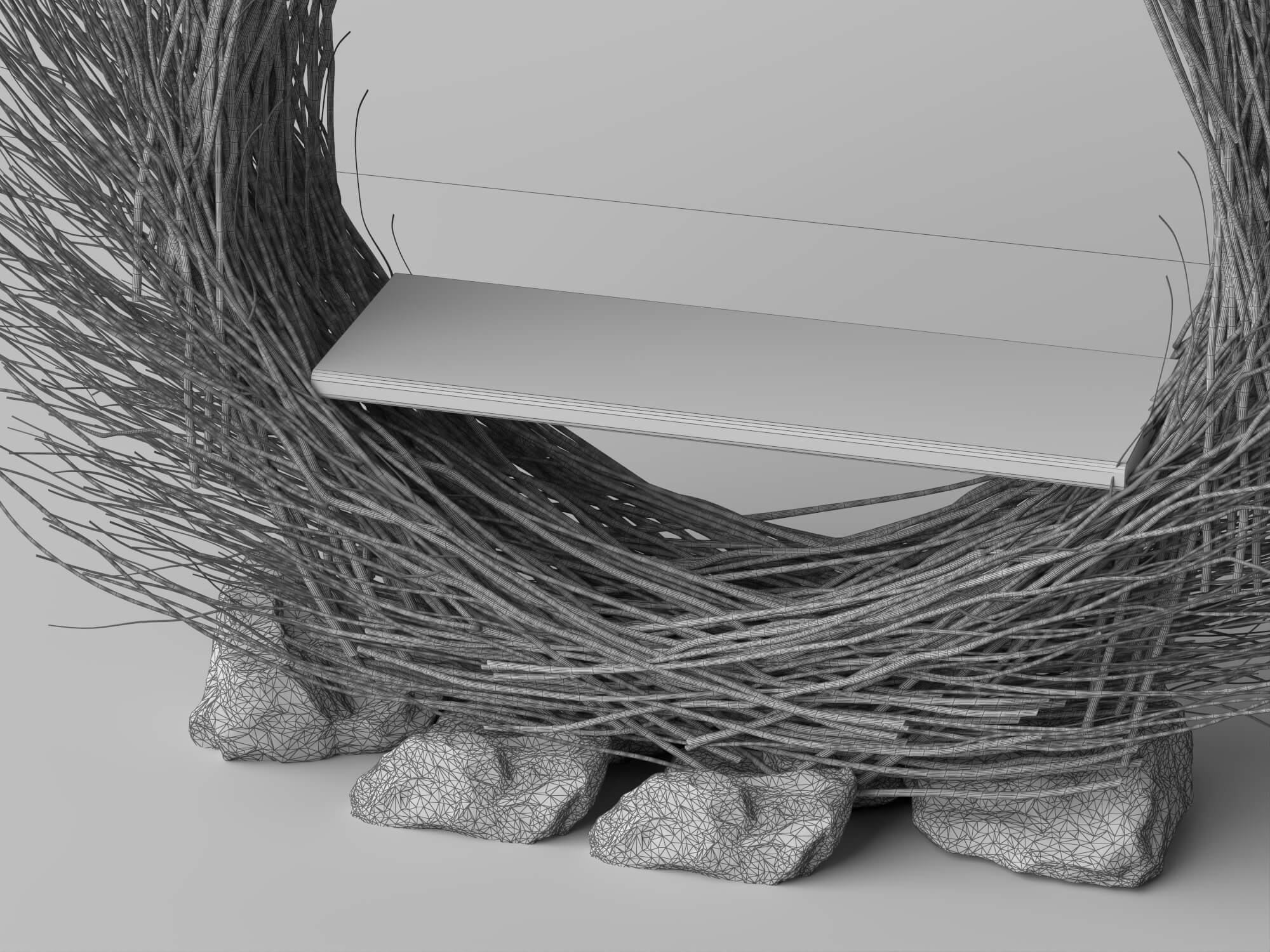 Twig Teardrop Photo Booth Arch Lowpoly 3D Model 3D Model