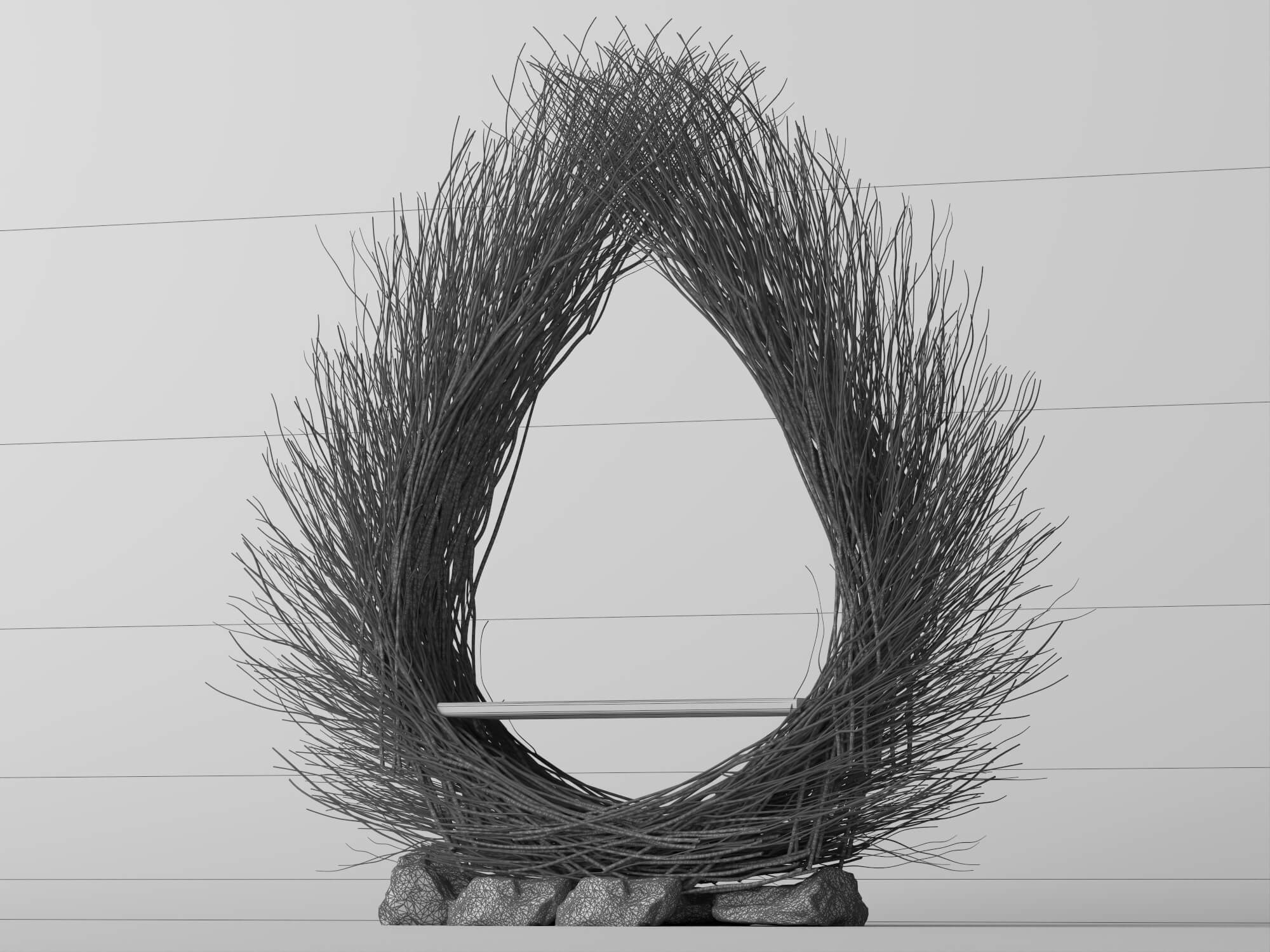 Twig Teardrop Photo Booth Arch Lowpoly 3D Model 3D Model