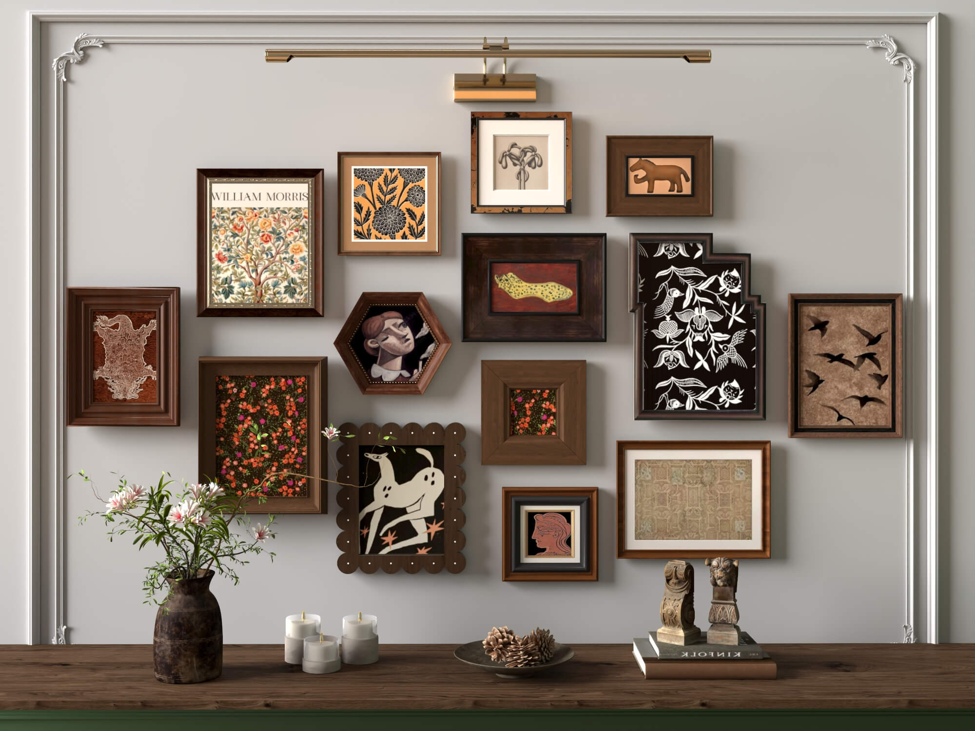 Vintage Gallery Wall Art Frames Set 3D Model