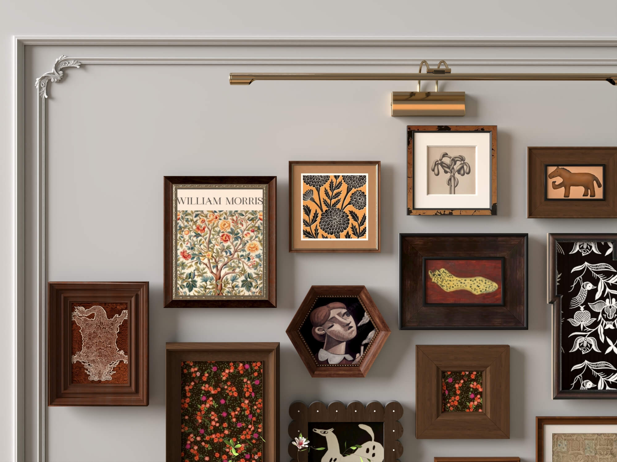 Vintage Gallery Wall Art Frames Set 3D Model