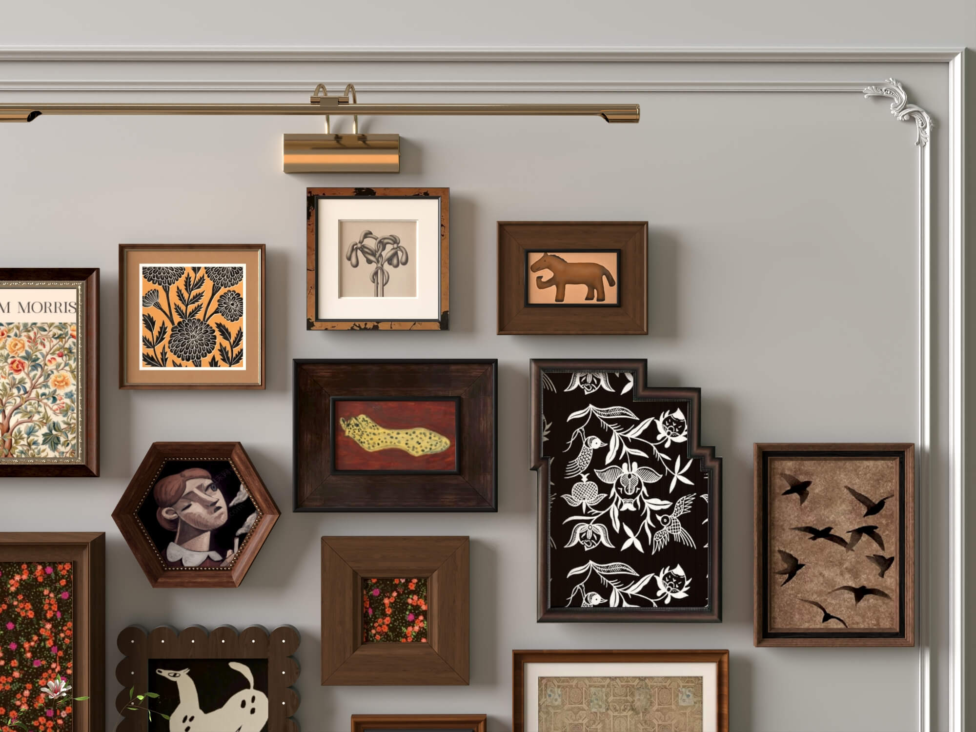 Vintage Gallery Wall Art Frames Set 3D Model