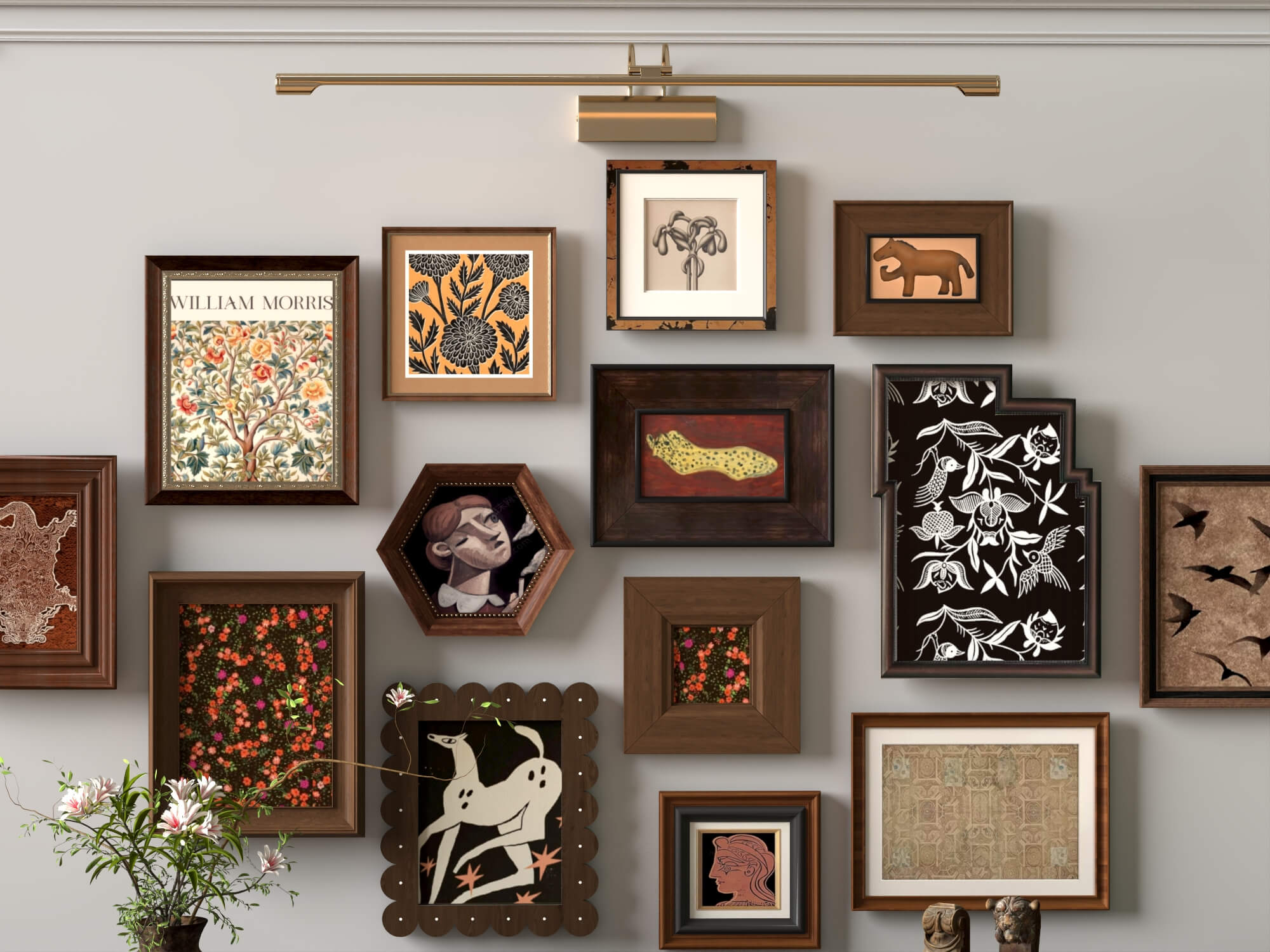 Vintage Gallery Wall Art Frames Set 3D Model
