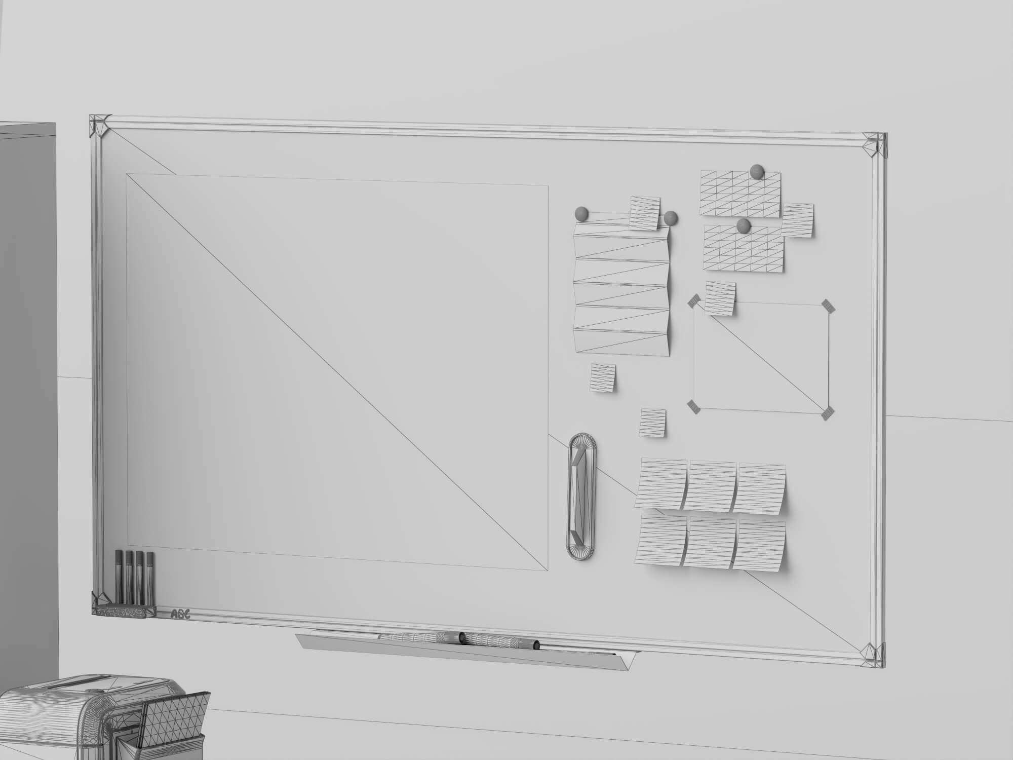 Wood Office Filing Cabinet Lowpoly 3D Model 3D Model