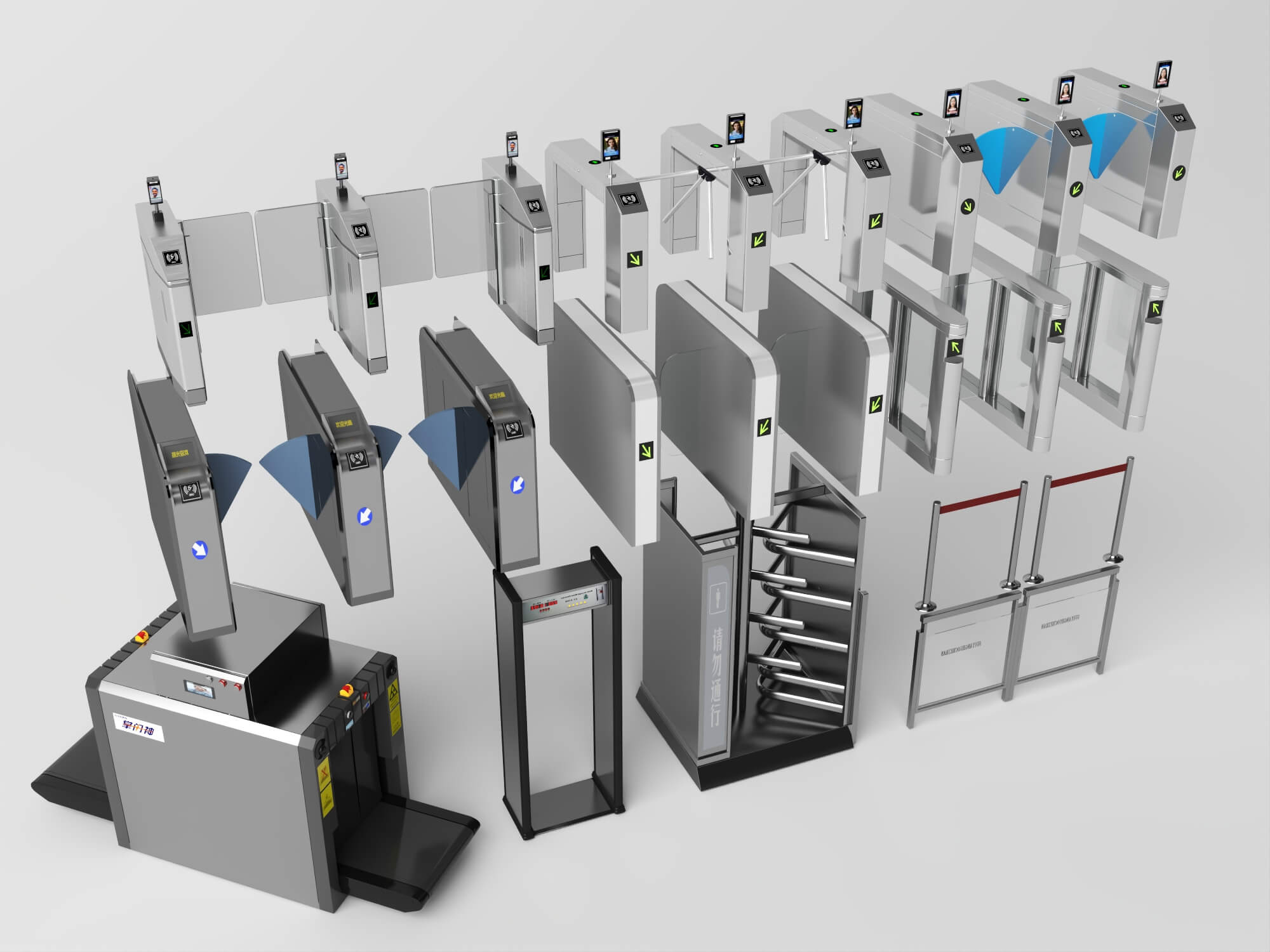 Access Control Turnstile and Security Gate Collection 3D Model