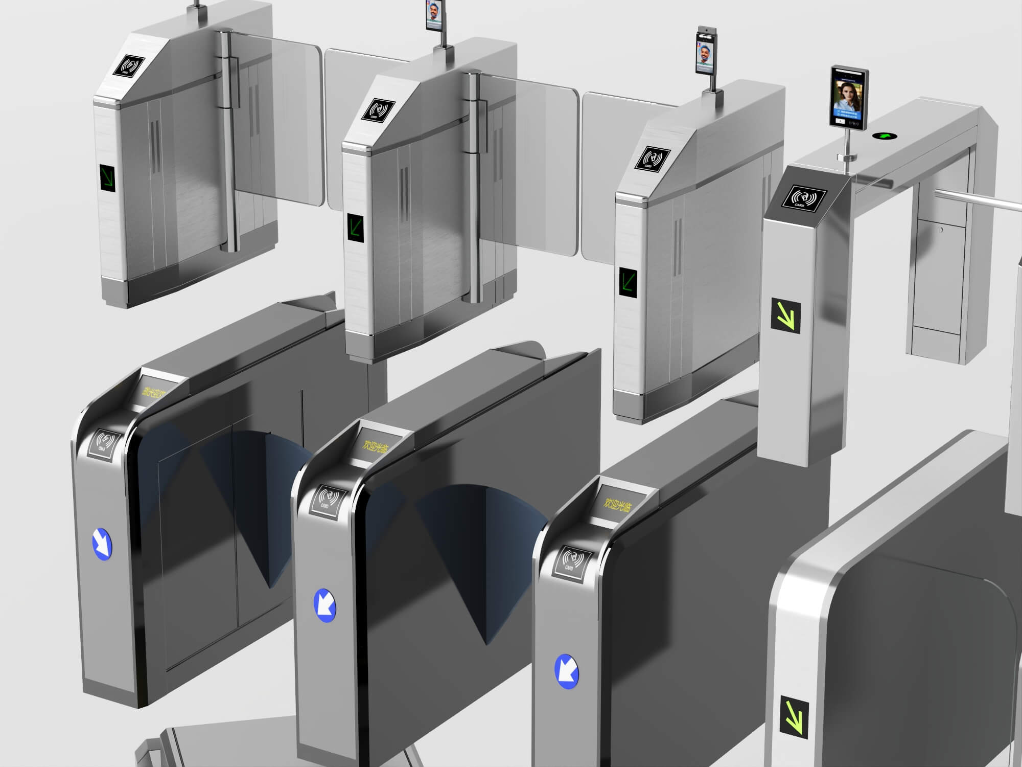 Access Control Turnstile and Security Gate Collection 3D Model