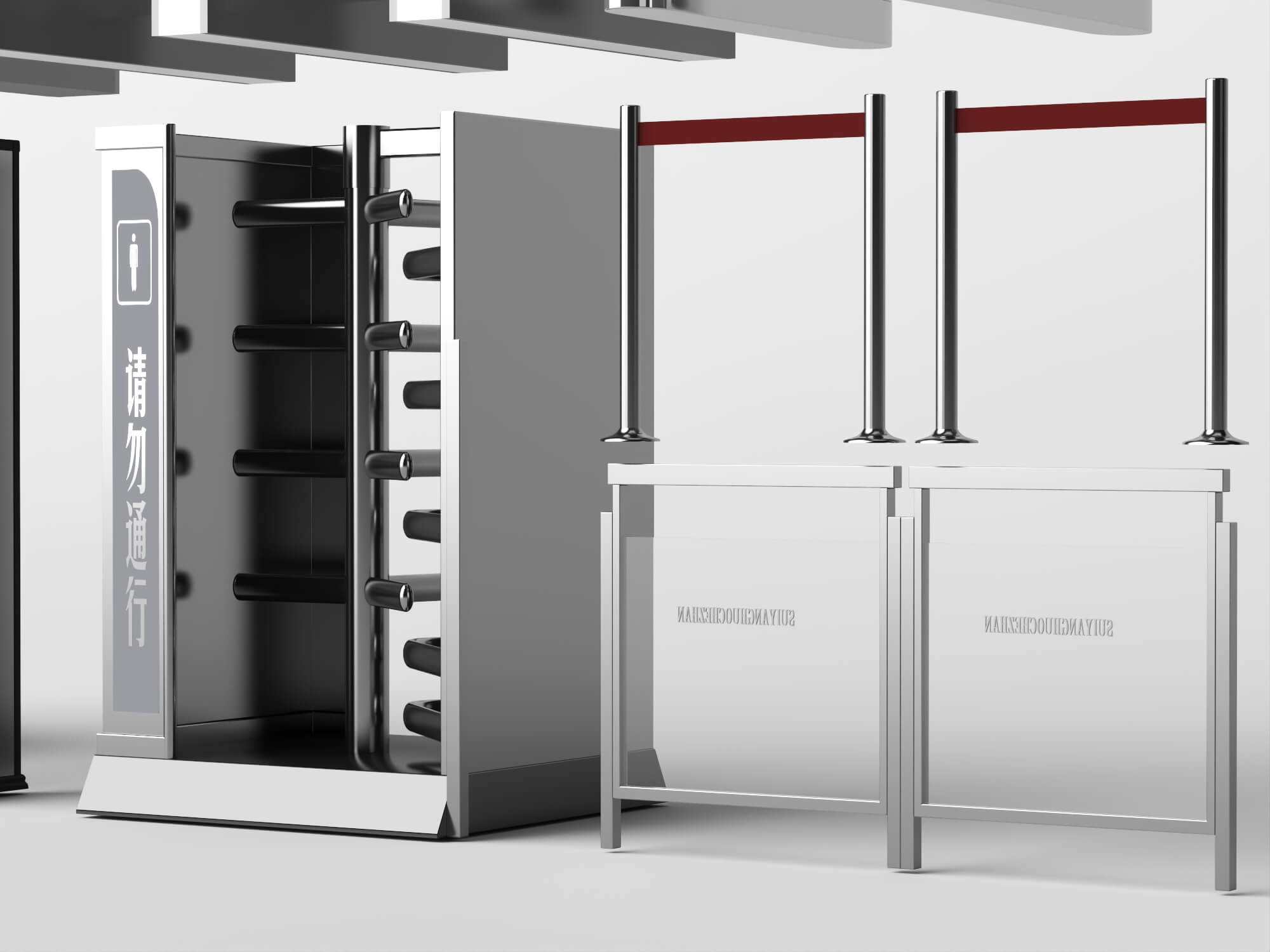 Access Control Turnstile and Security Gate Collection 3D Model