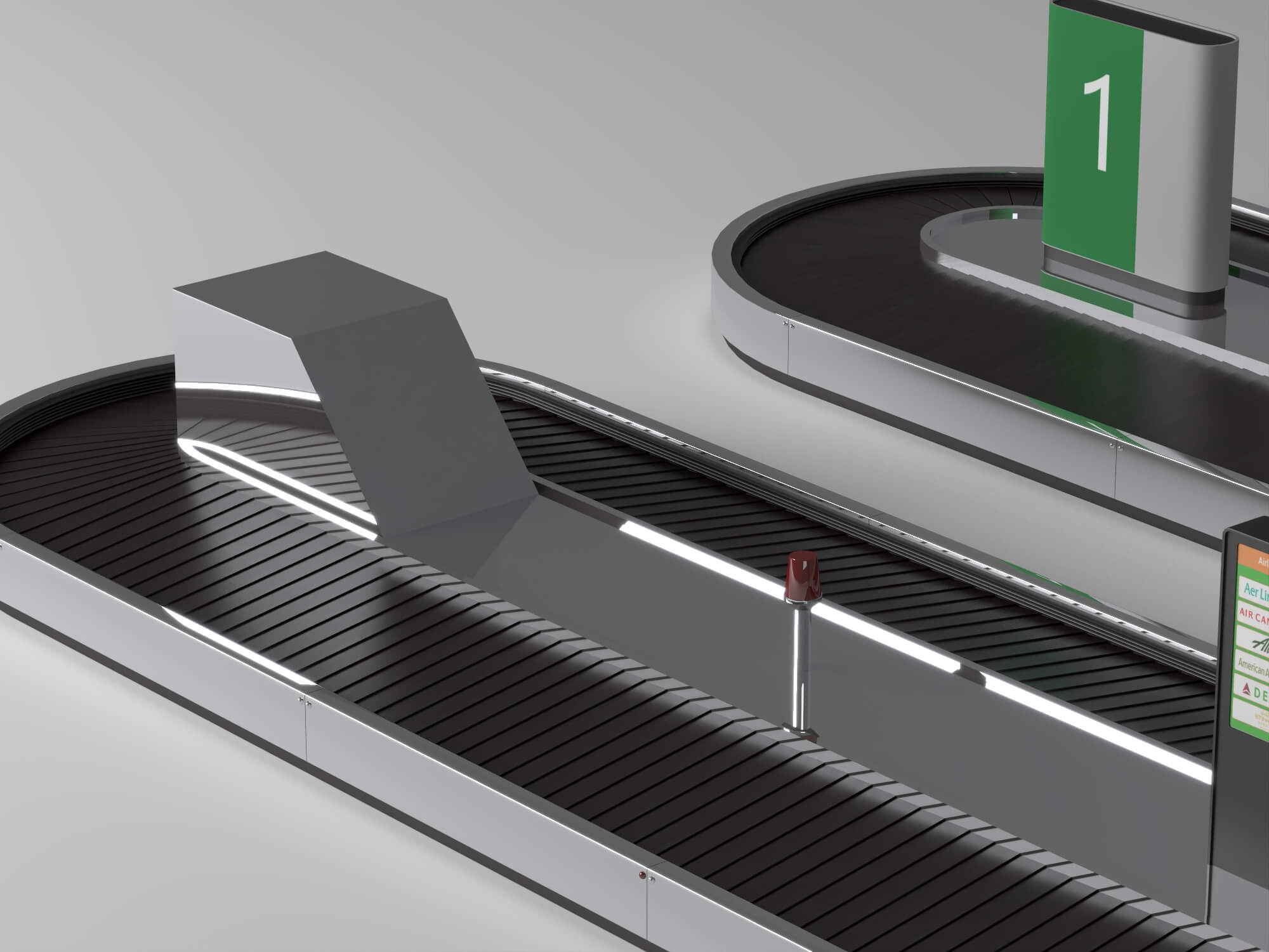 Airport Baggage Conveyor Belt 3D Model 3D Model