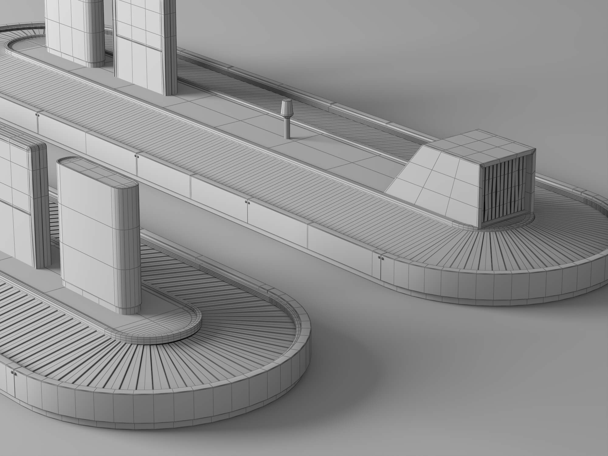 Airport Baggage Conveyor Belt 3D Model 3D Model