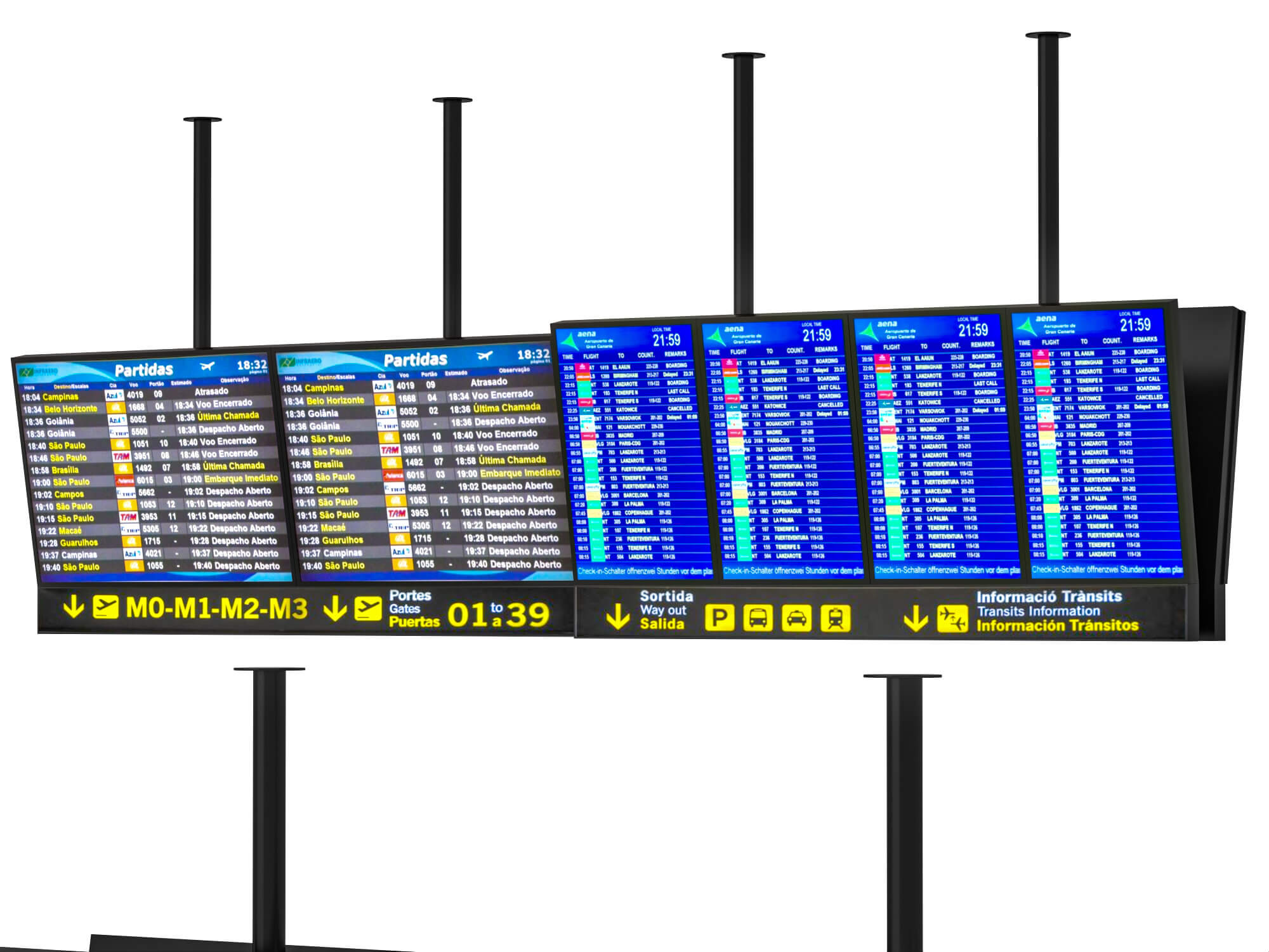 Airport Digital Departure Signage 3d Model 3D Model