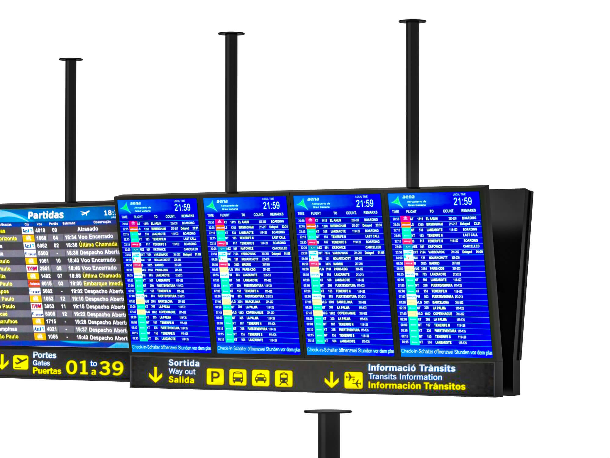 Airport Digital Departure Signage 3d Model 3D Model