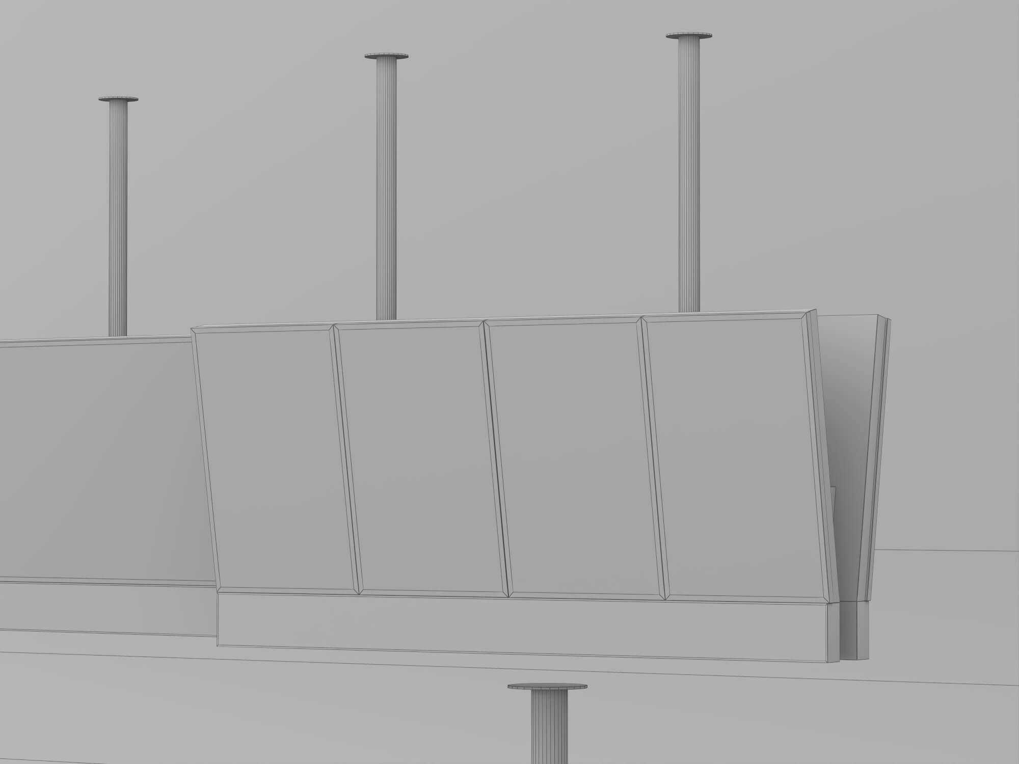 Airport Digital Departure Signage 3d Model 3D Model
