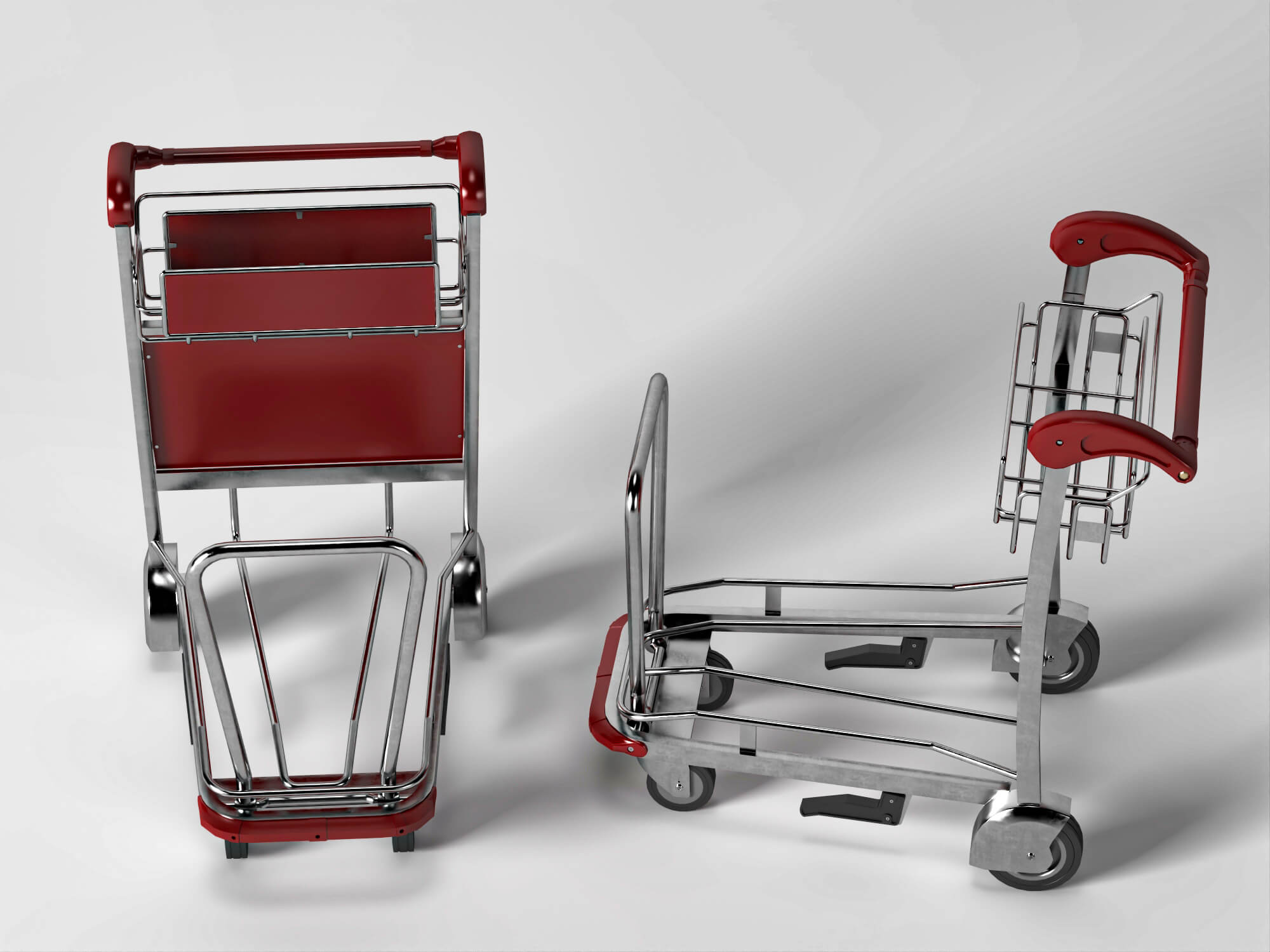 Airport Luggage Trolley 3d Model 3D Model