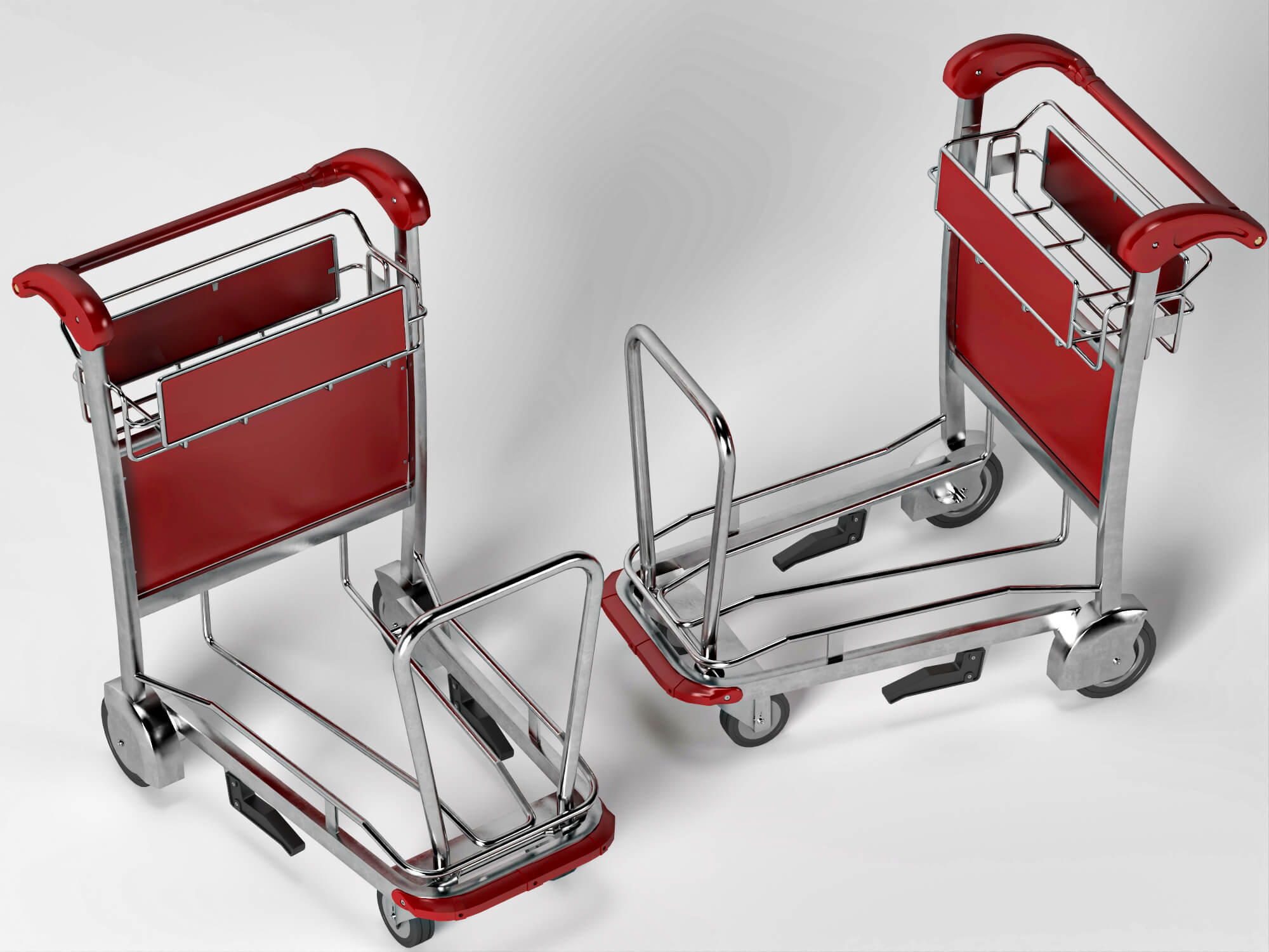 Airport Luggage Trolley 3d Model 3D Model