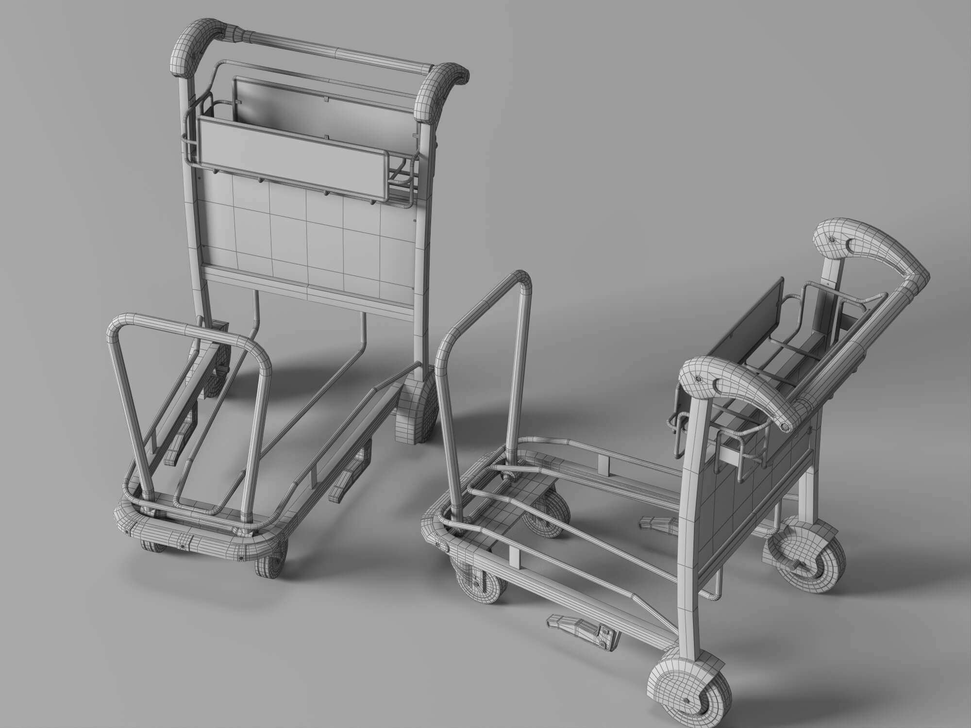 Airport Luggage Trolley 3d Model 3D Model