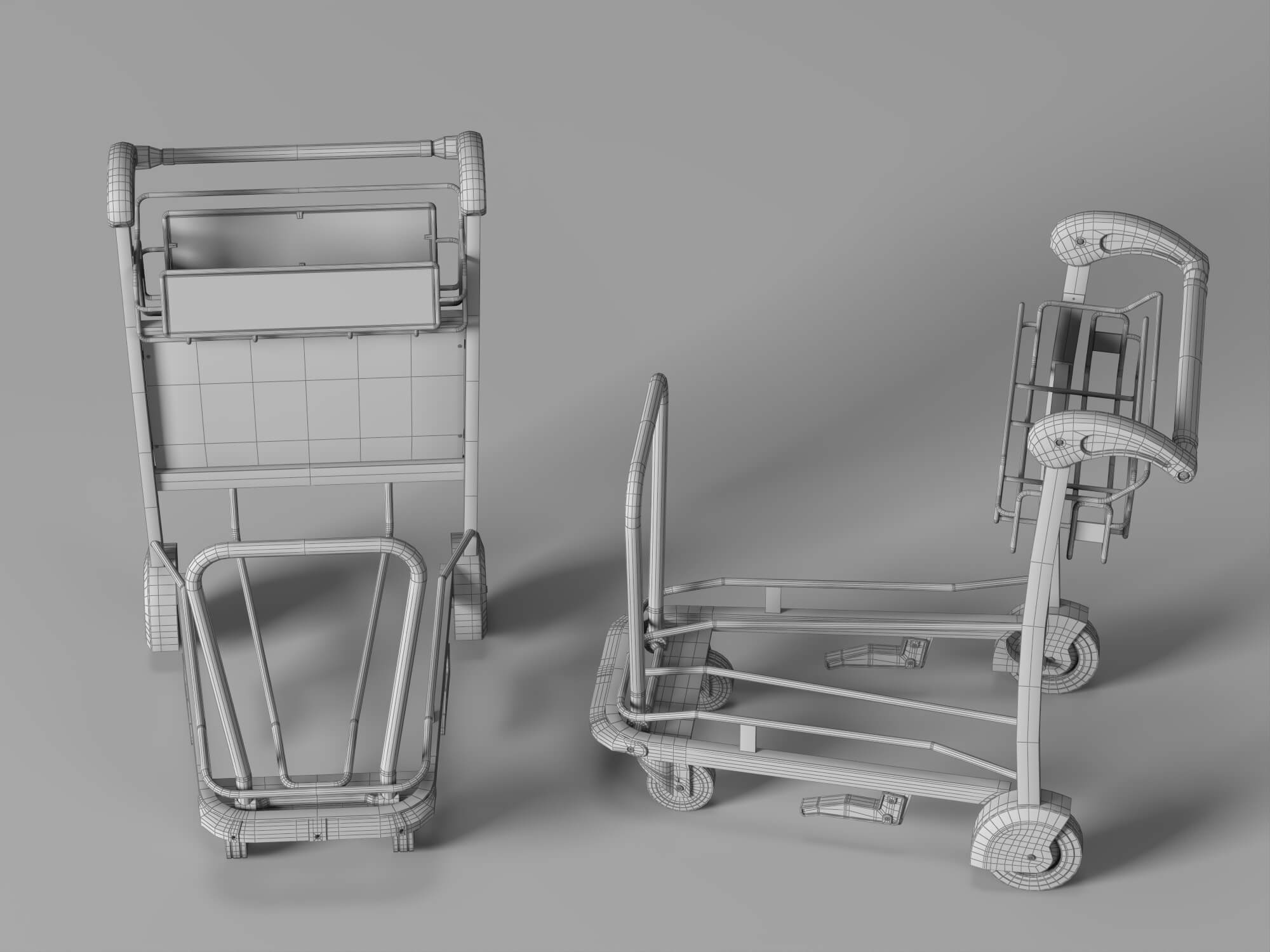Airport Luggage Trolley 3d Model 3D Model