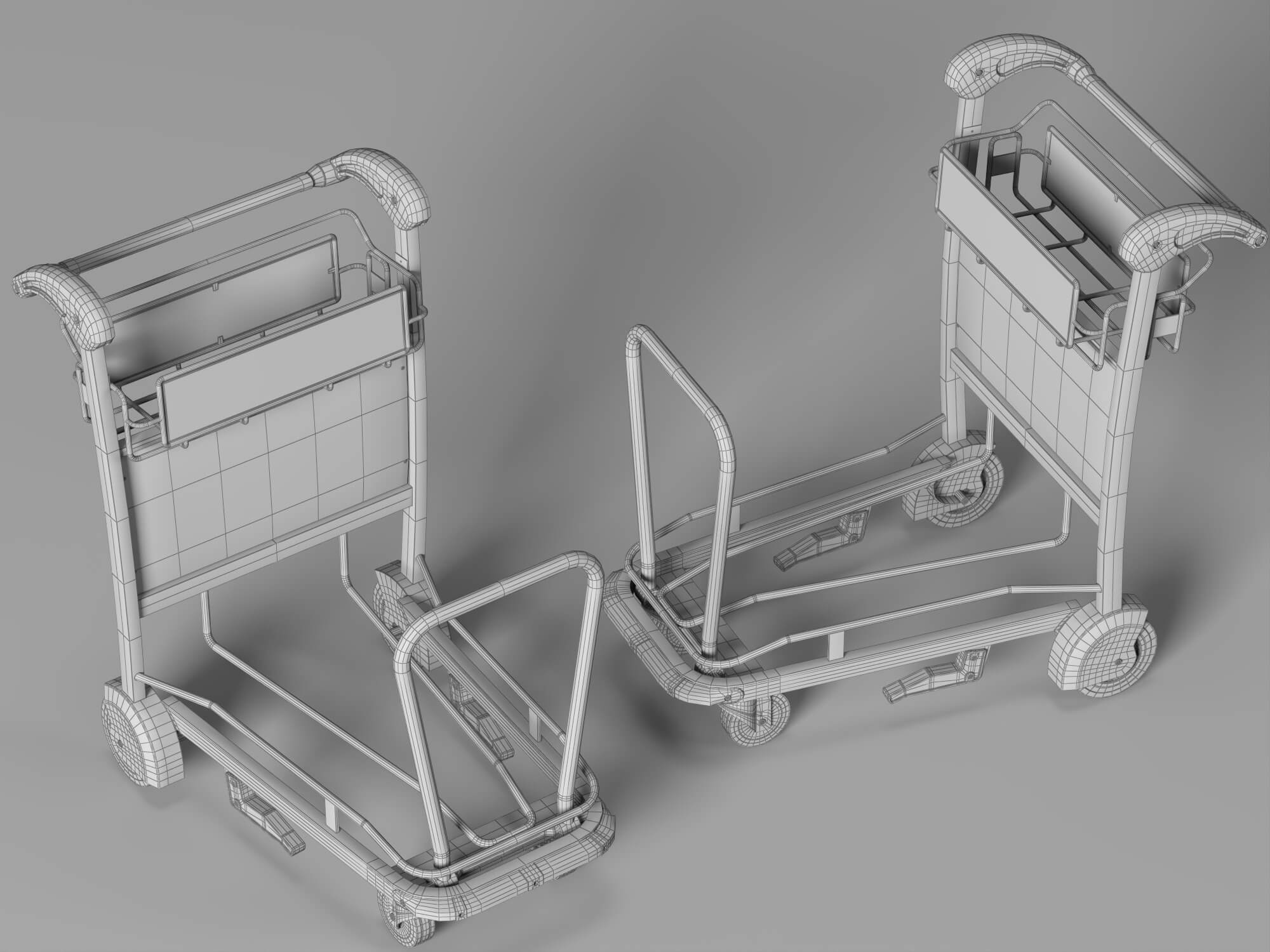 Airport Luggage Trolley 3d Model 3D Model