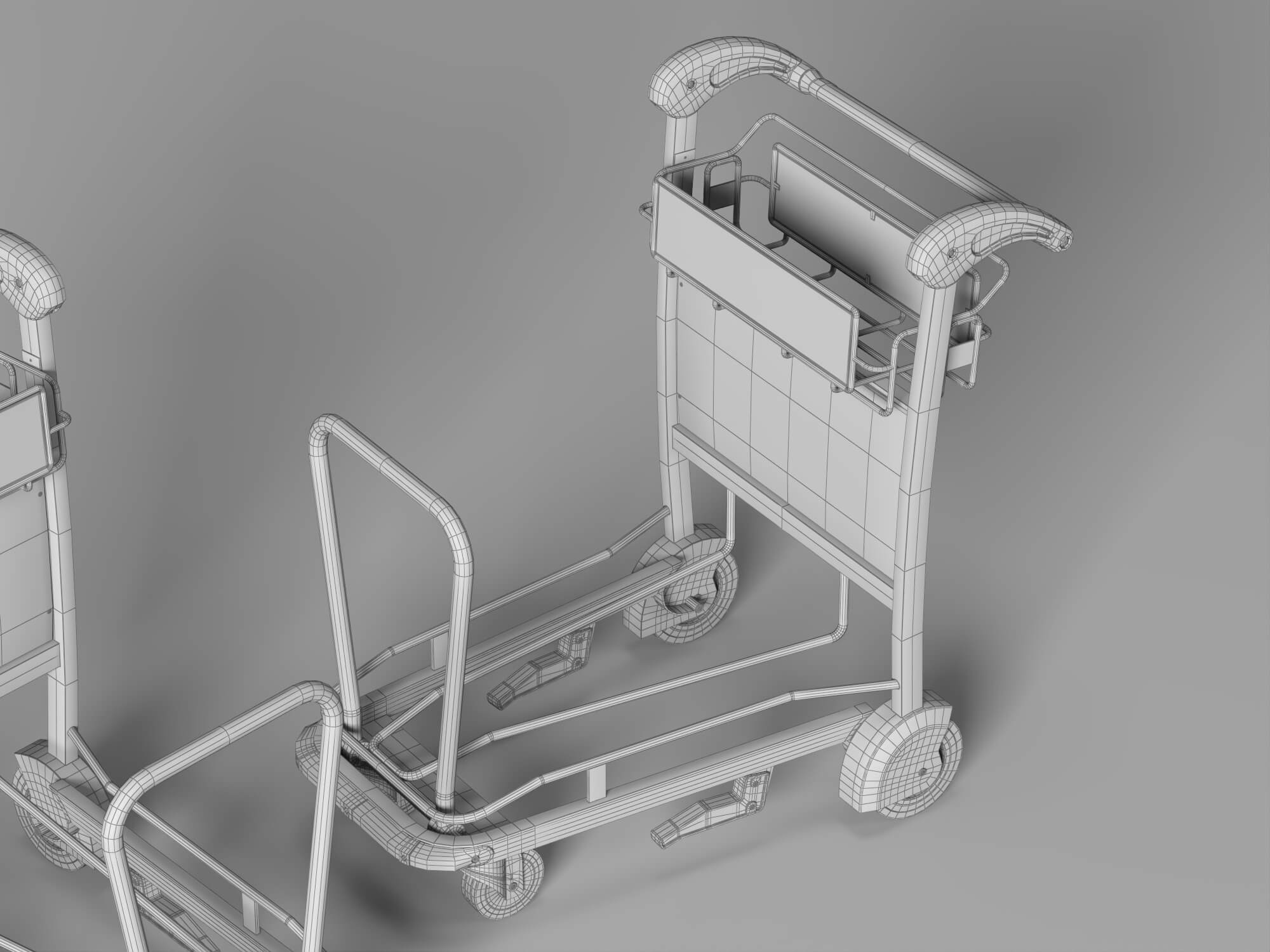 Airport Luggage Trolley 3d Model 3D Model