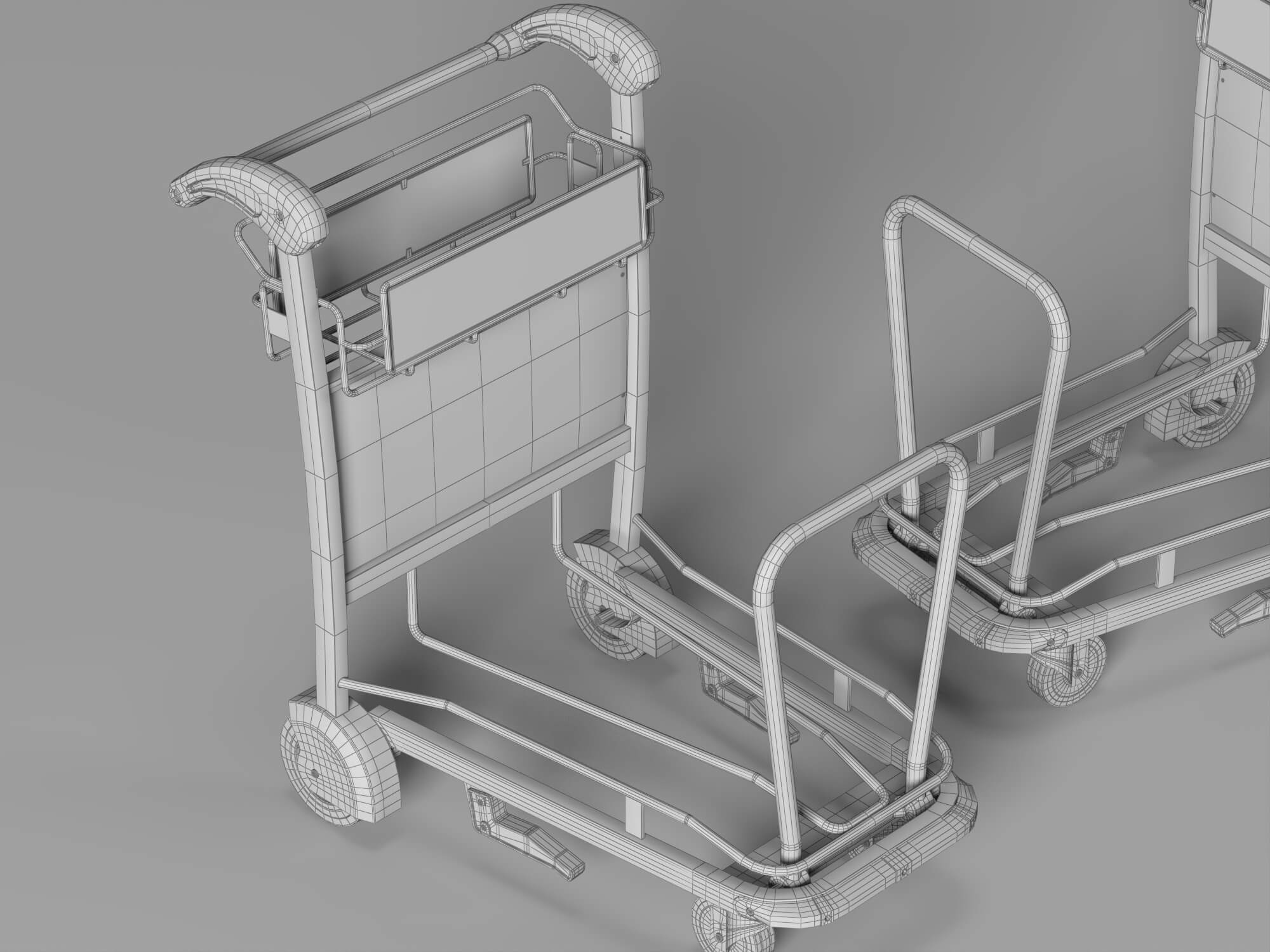 Airport Luggage Trolley 3d Model 3D Model