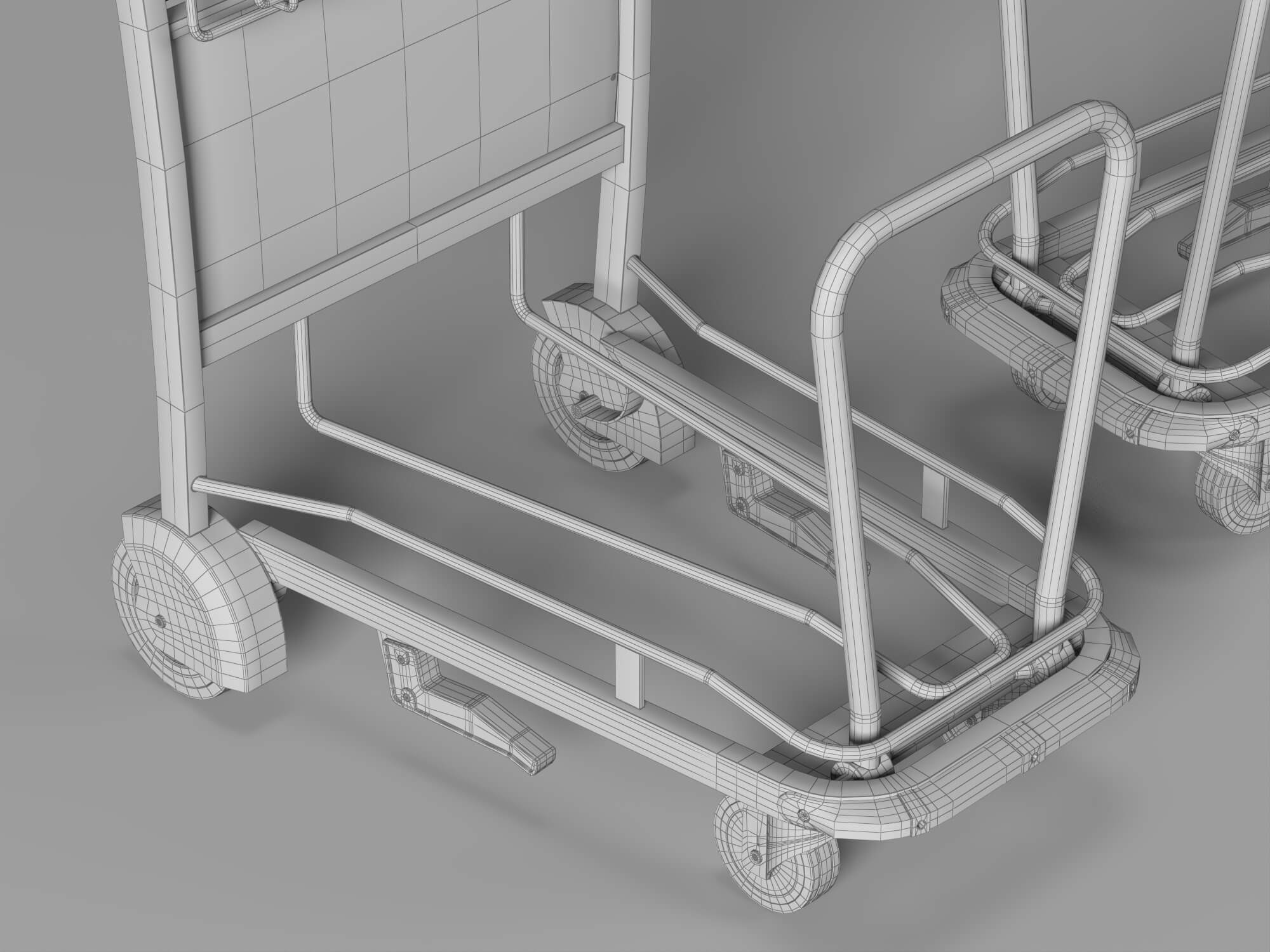 Airport Luggage Trolley 3d Model 3D Model