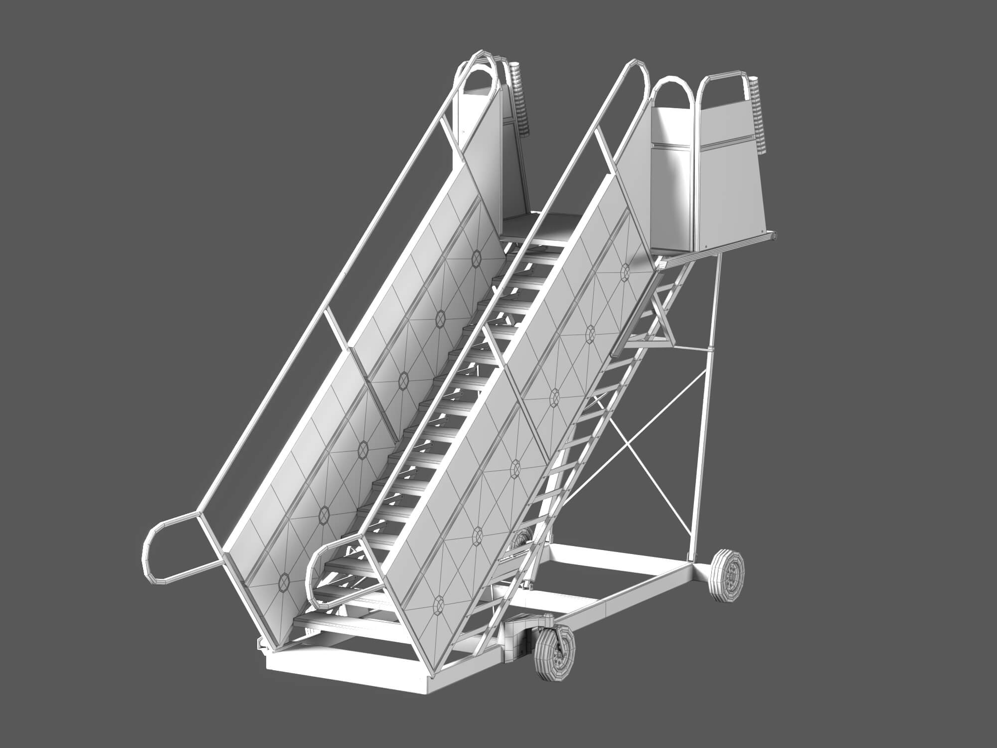Airport Mobile Boarding Stairs 3D Model 3D Model