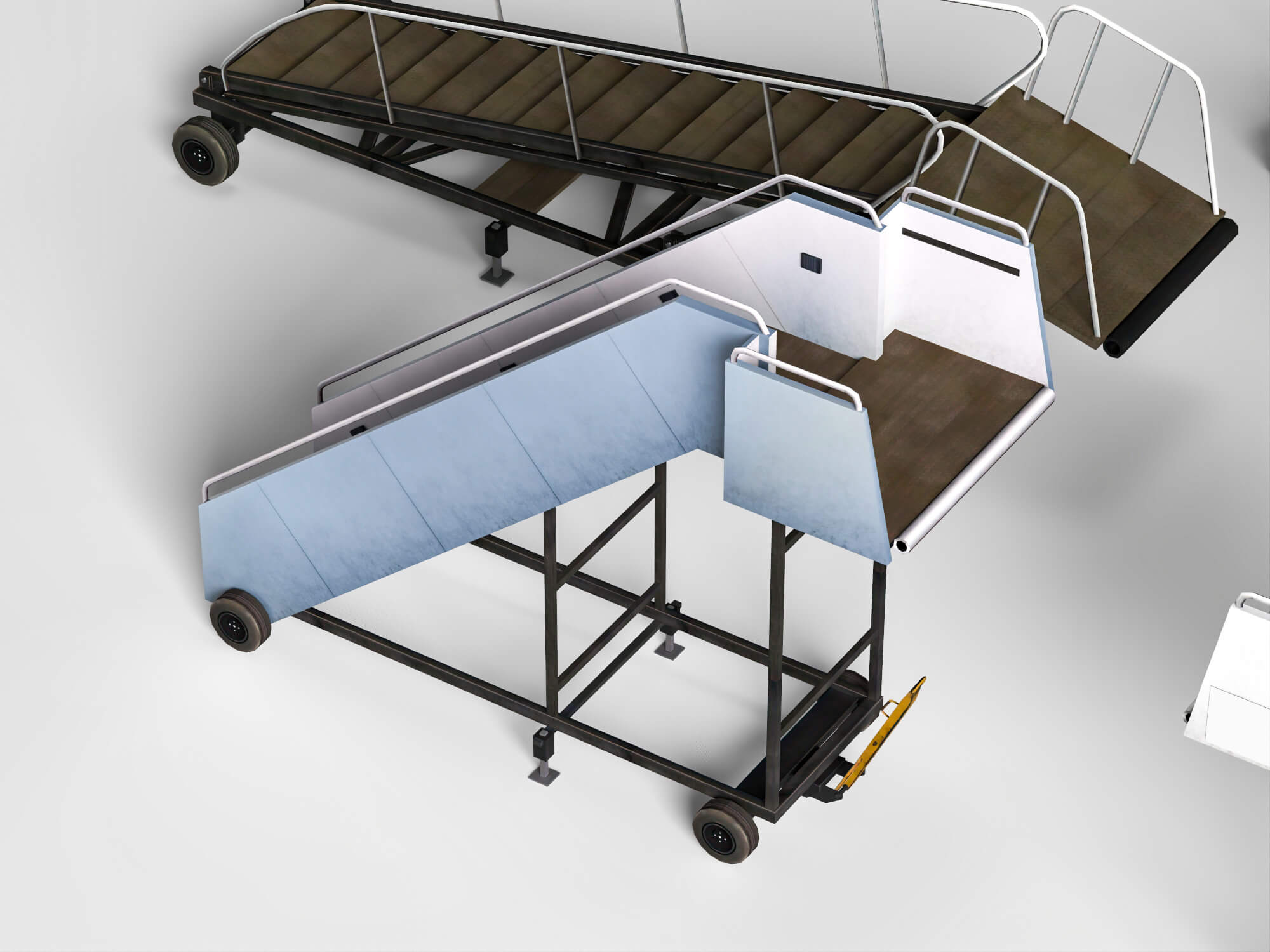 Airport Mobile Boarding Stairs and Ramps 3D Model 3D Model