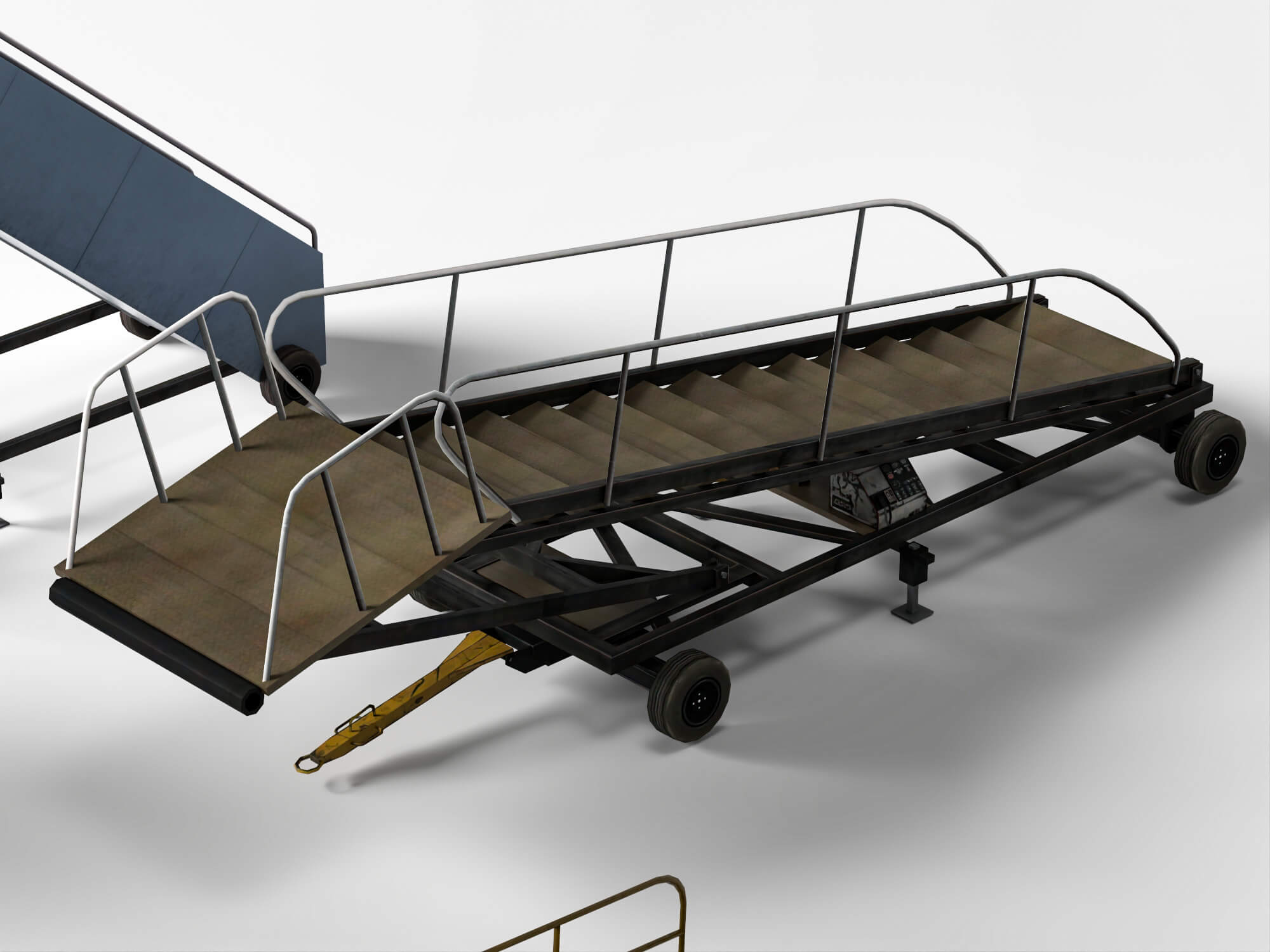 Airport Mobile Boarding Stairs and Ramps 3D Model 3D Model