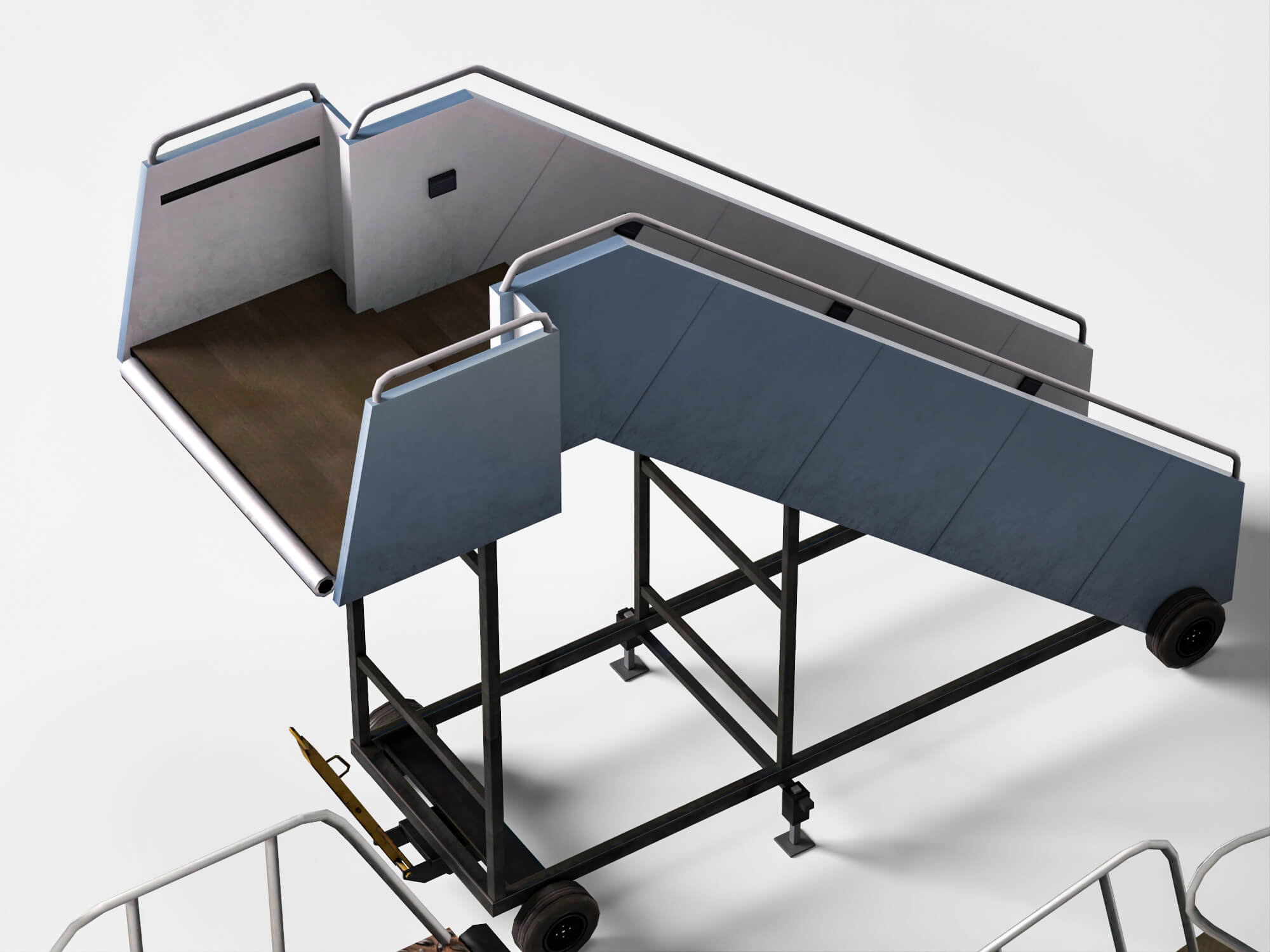 Airport Mobile Boarding Stairs and Ramps 3D Model 3D Model