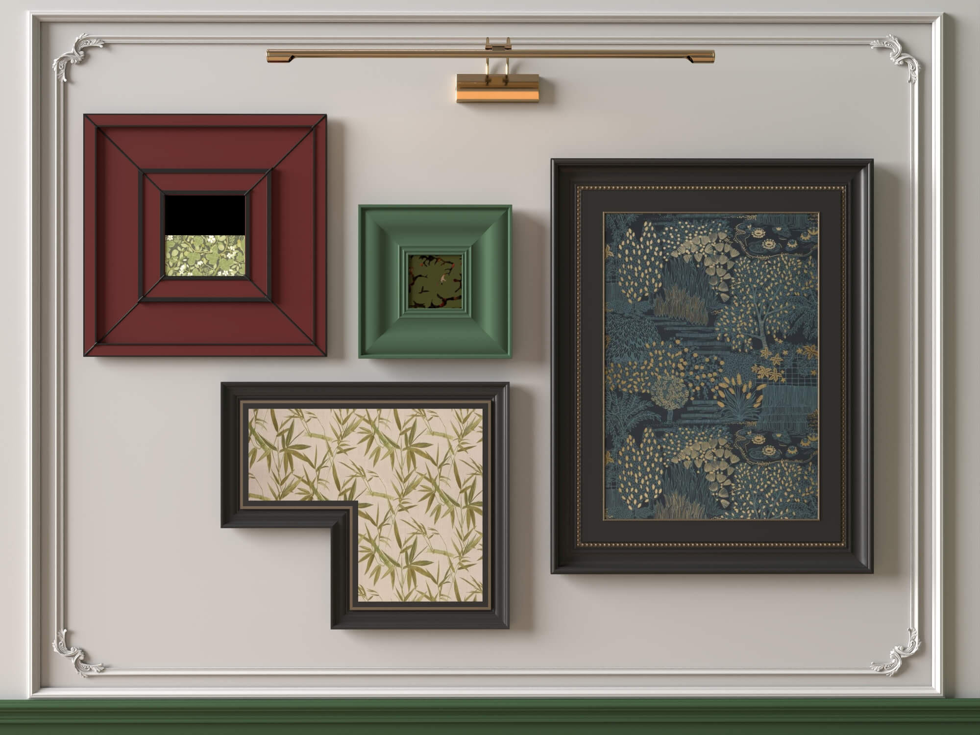 Art Gallery Wall Frames Set 3D Asset 3D Model