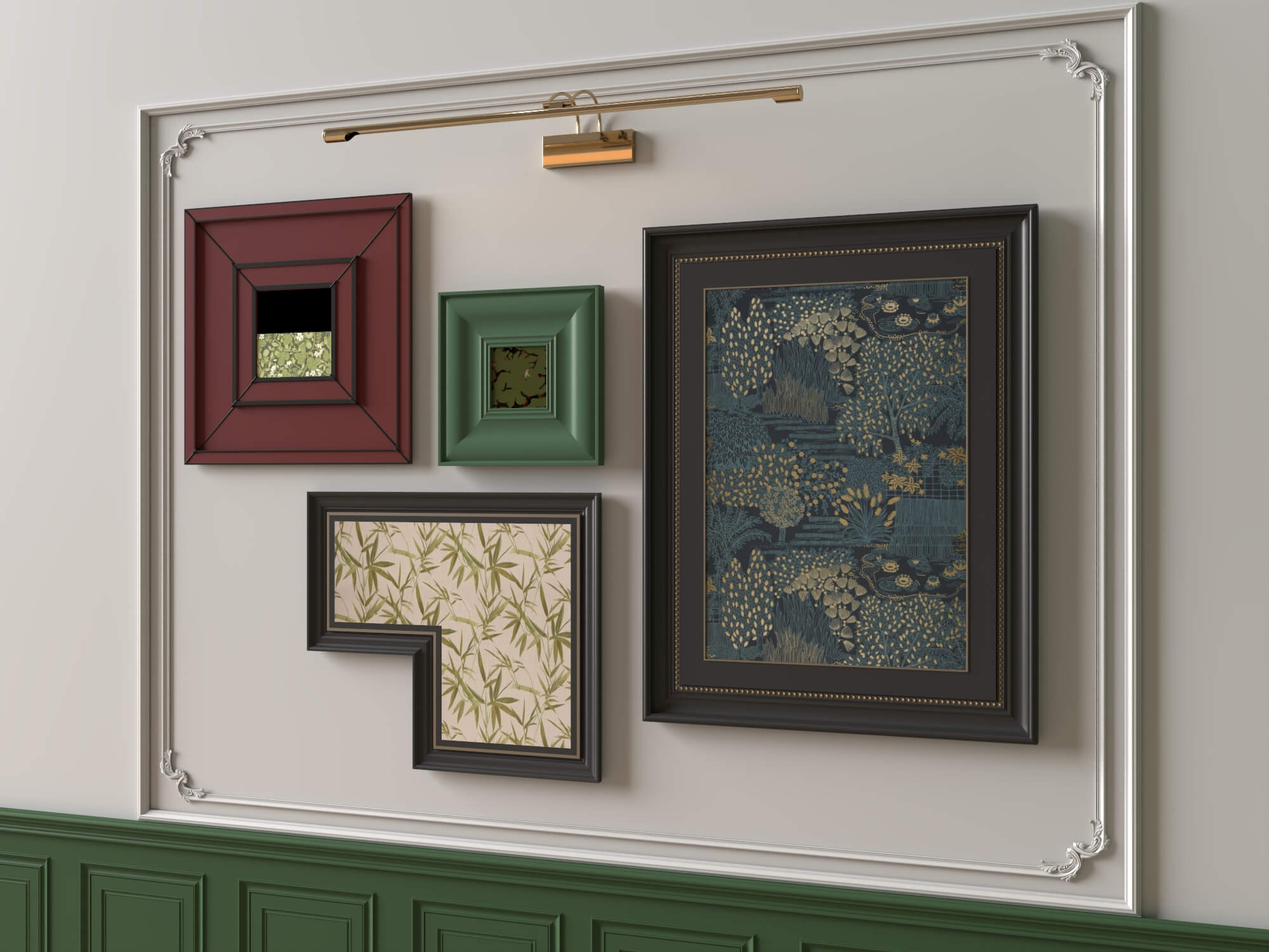 Art Gallery Wall Frames Set 3D Asset 3D Model