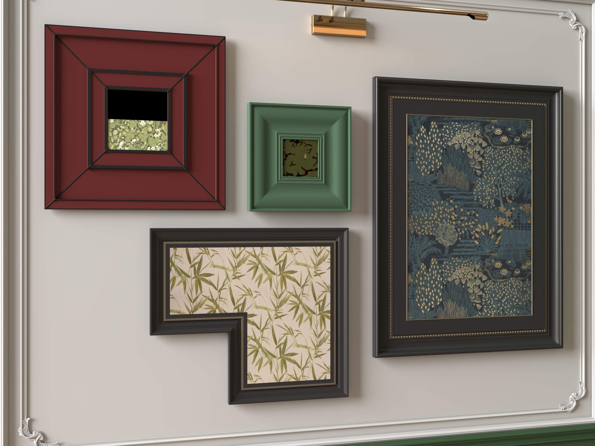 Art Gallery Wall Frames Set 3D Asset 3D Model