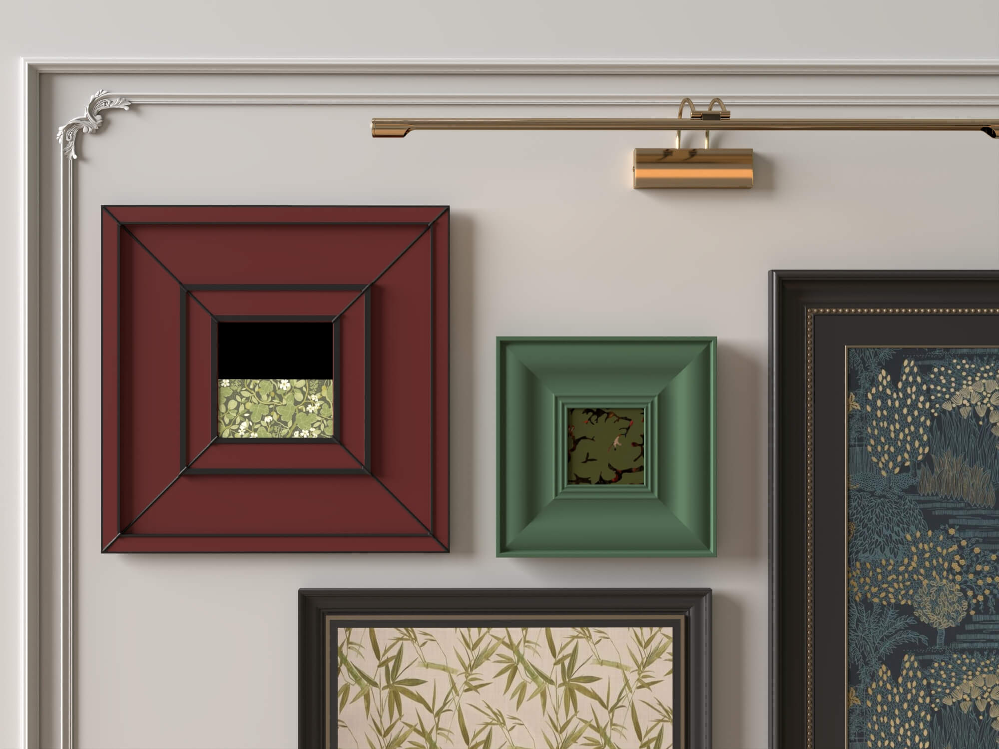 Art Gallery Wall Frames Set 3D Asset 3D Model