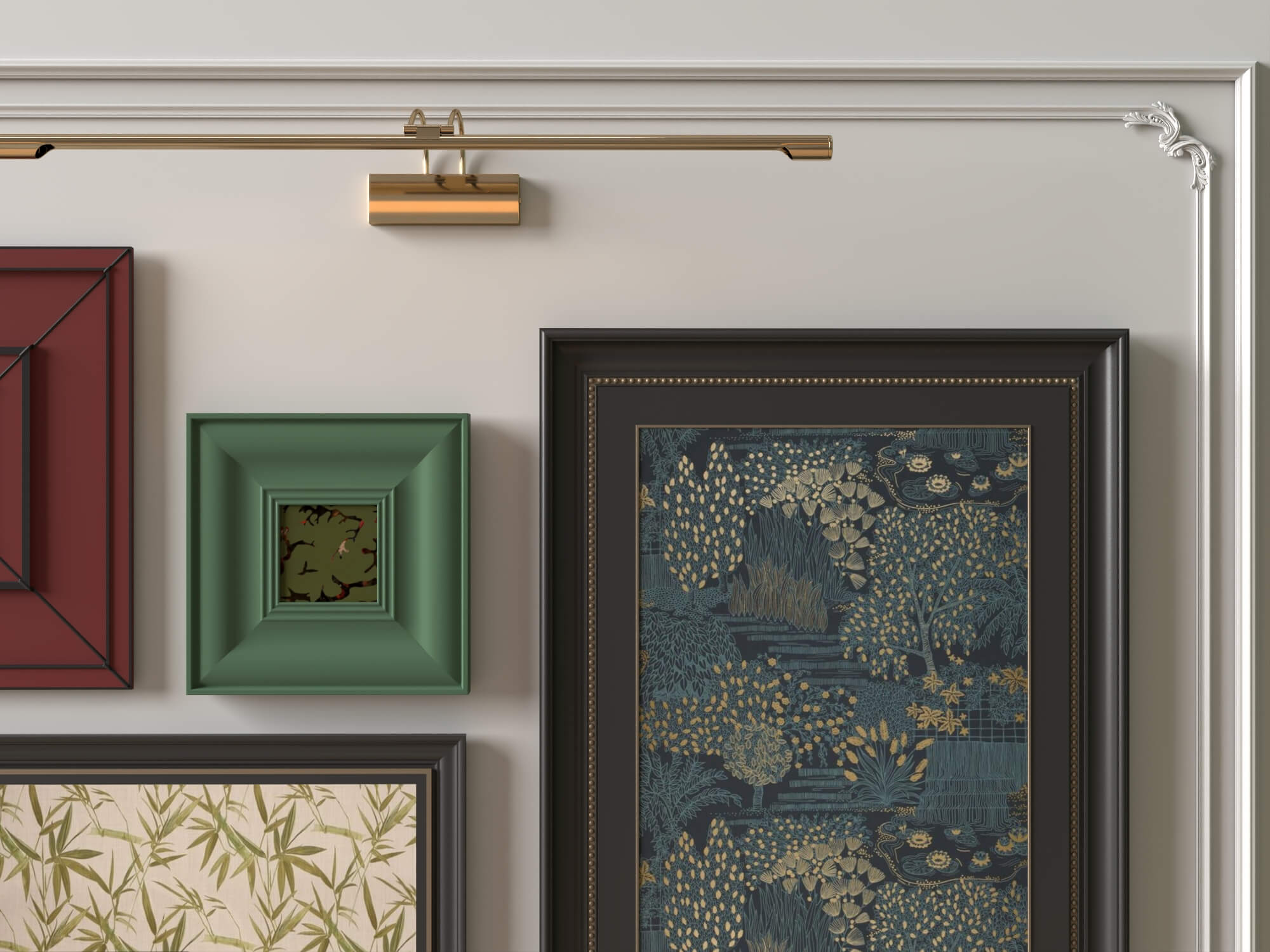 Art Gallery Wall Frames Set 3D Asset 3D Model