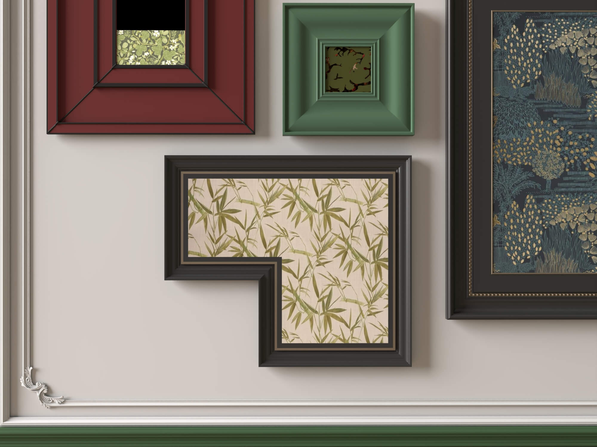 Art Gallery Wall Frames Set 3D Asset 3D Model