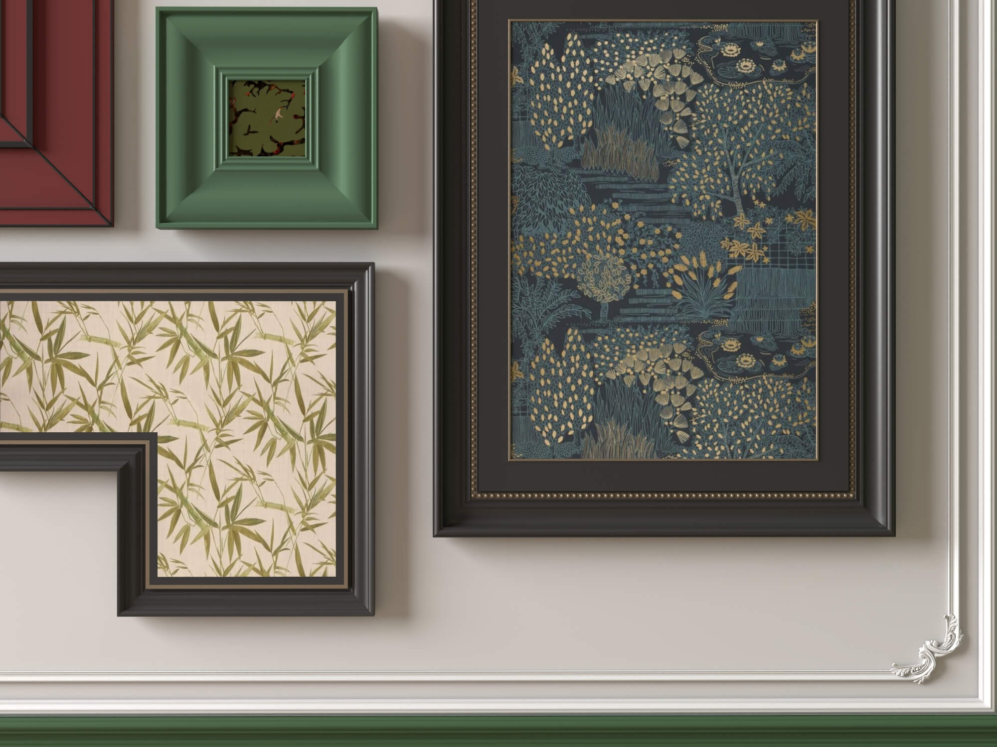 Art Gallery Wall Frames Set 3D Asset 3D Model