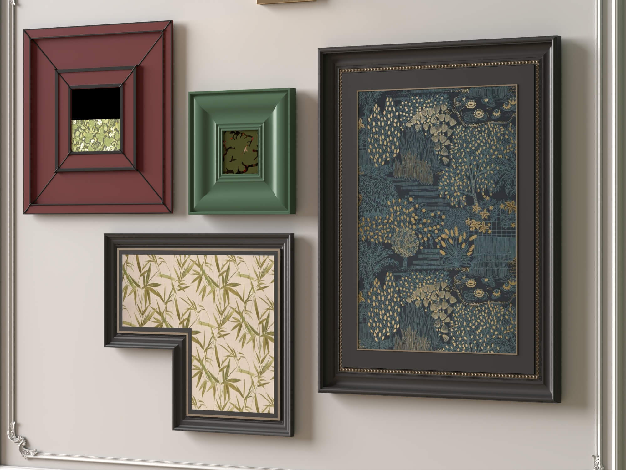 Art Gallery Wall Frames Set 3D Asset 3D Model