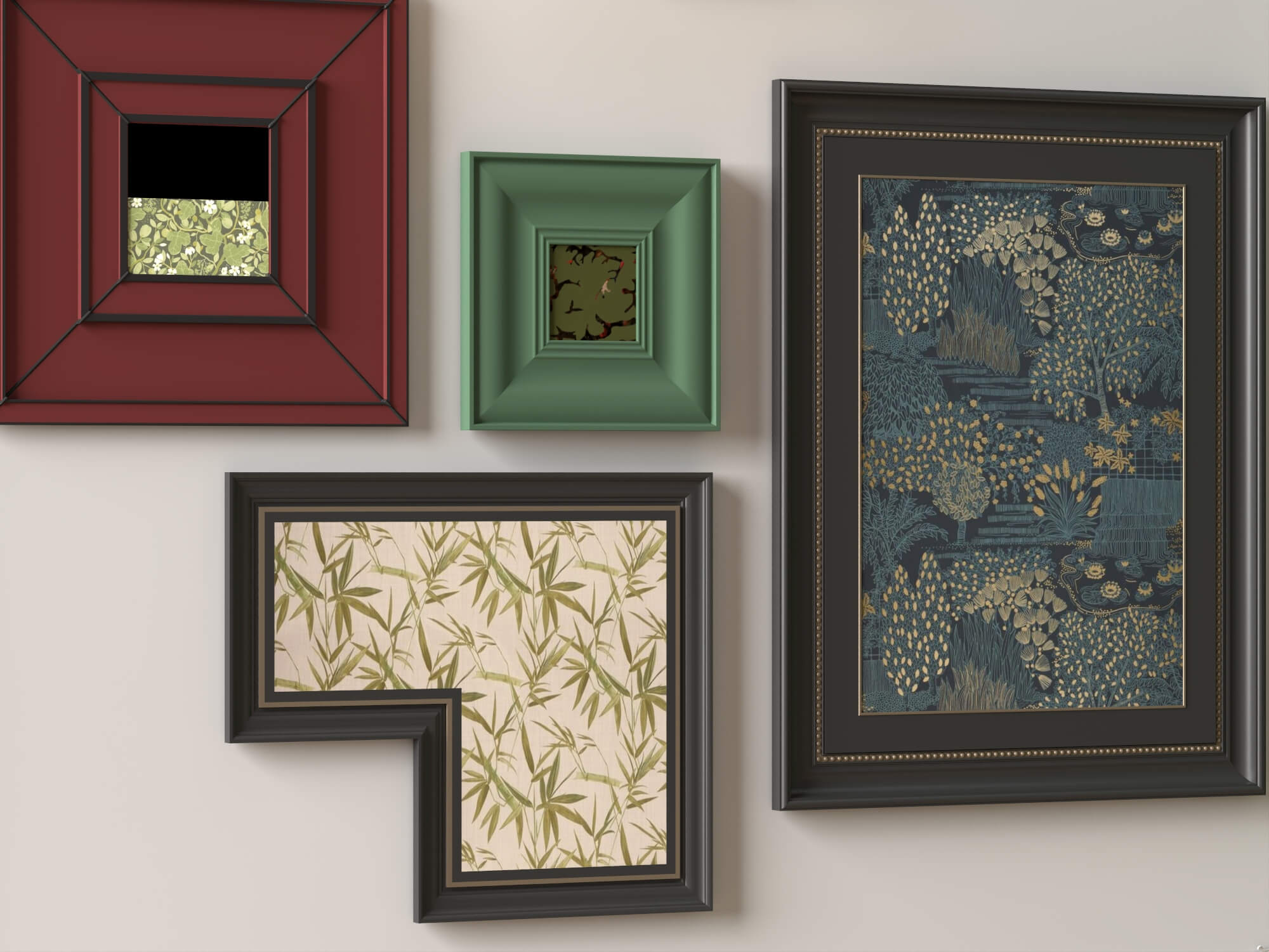 Art Gallery Wall Frames Set 3D Asset 3D Model