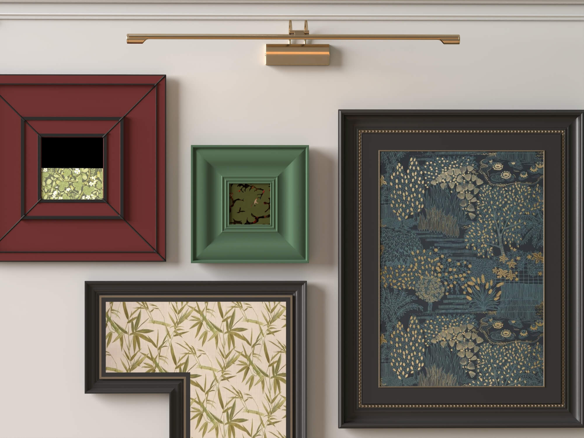 Art Gallery Wall Frames Set 3D Asset 3D Model