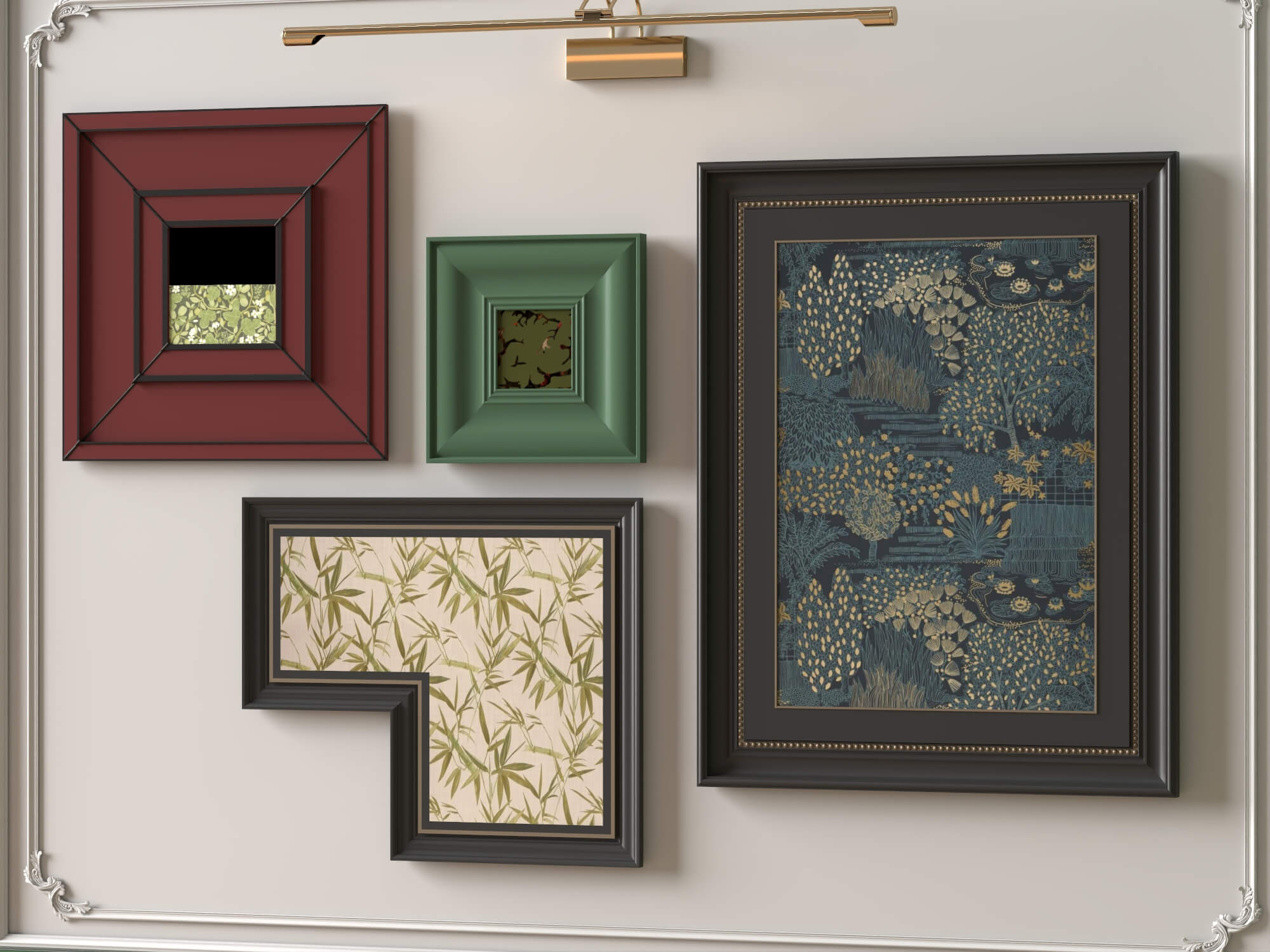 Art Gallery Wall Frames Set 3D Asset 3D Model