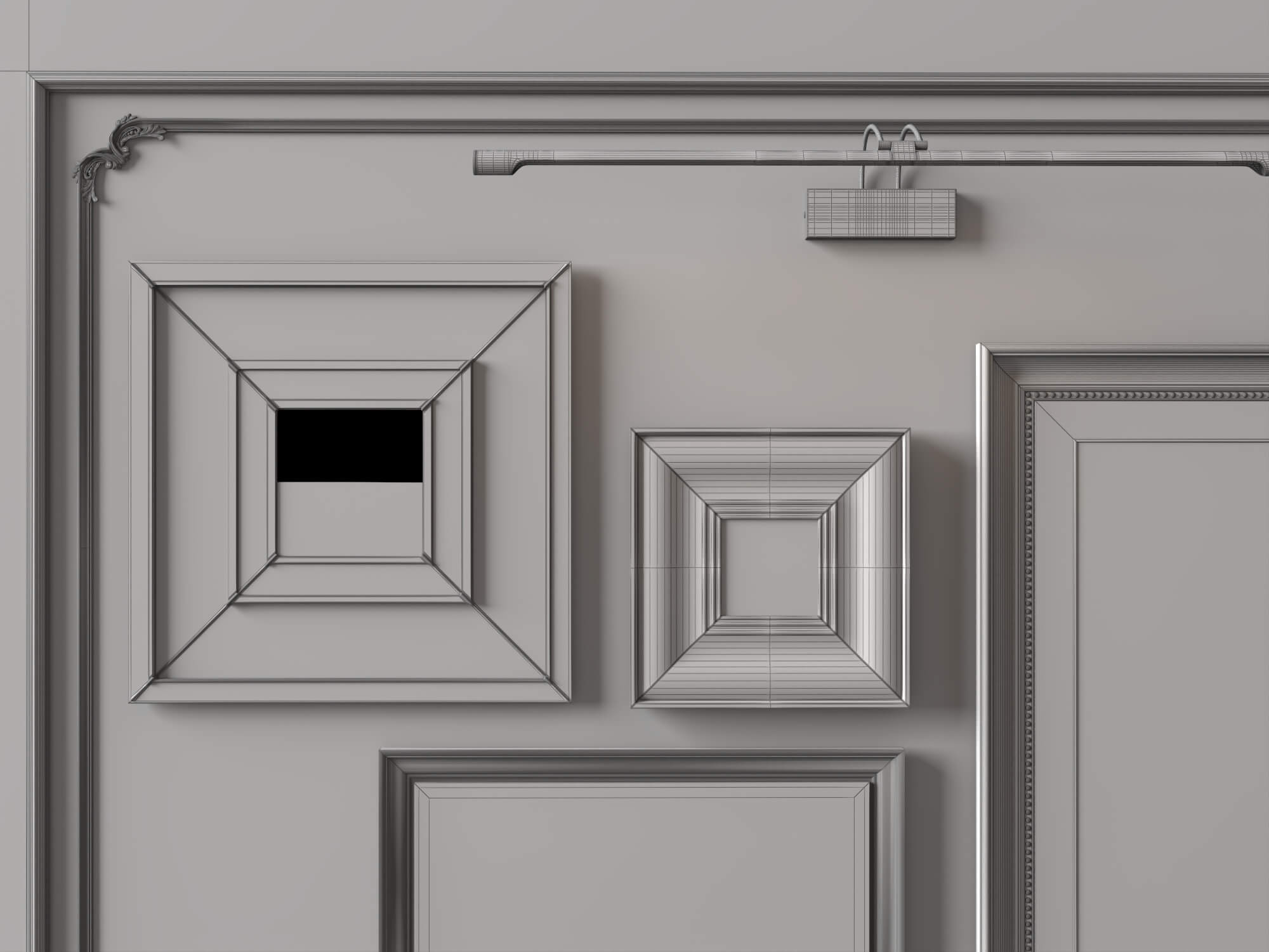 Art Gallery Wall Frames Set 3D Asset 3D Model