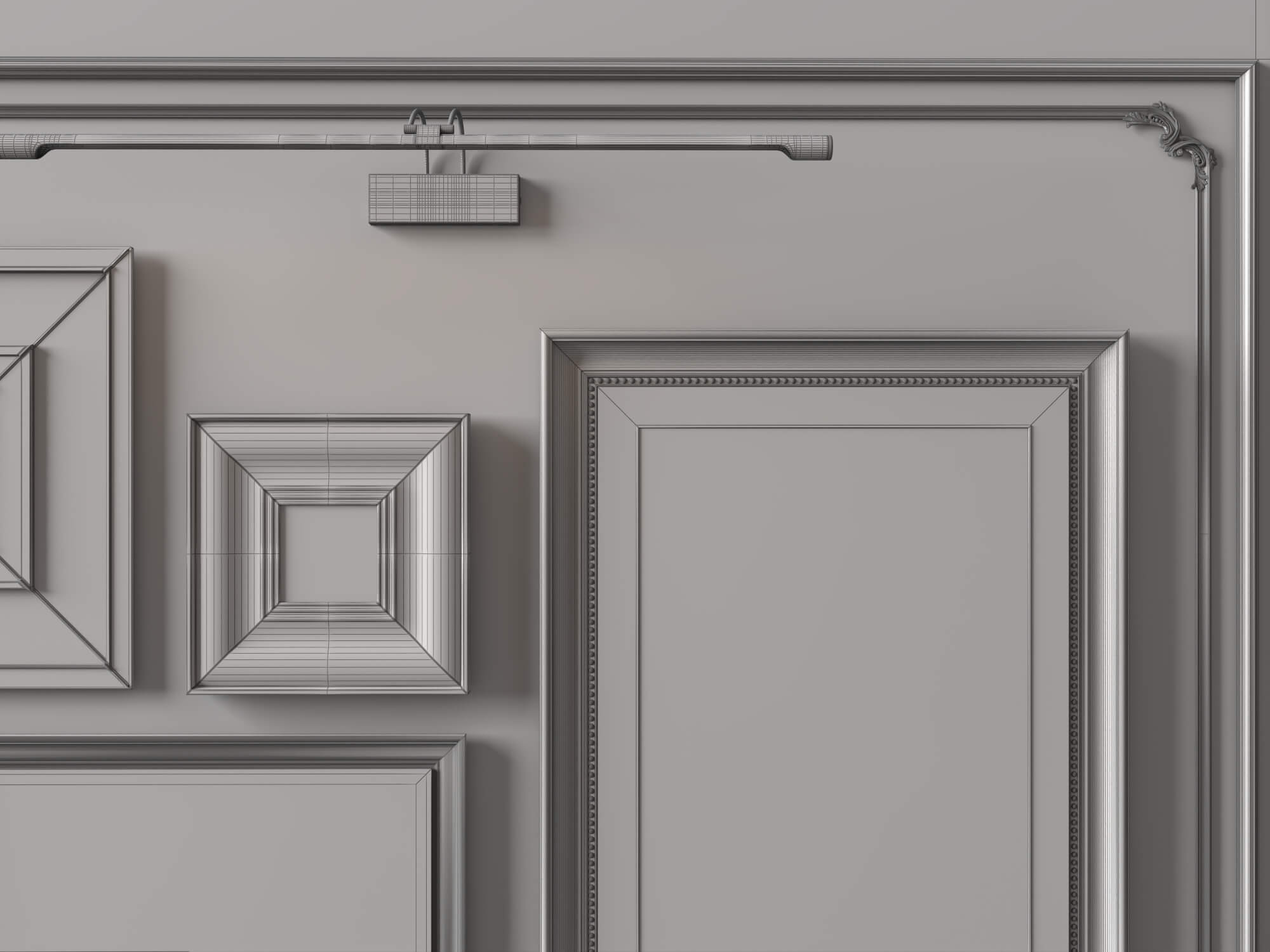 Art Gallery Wall Frames Set 3D Asset 3D Model