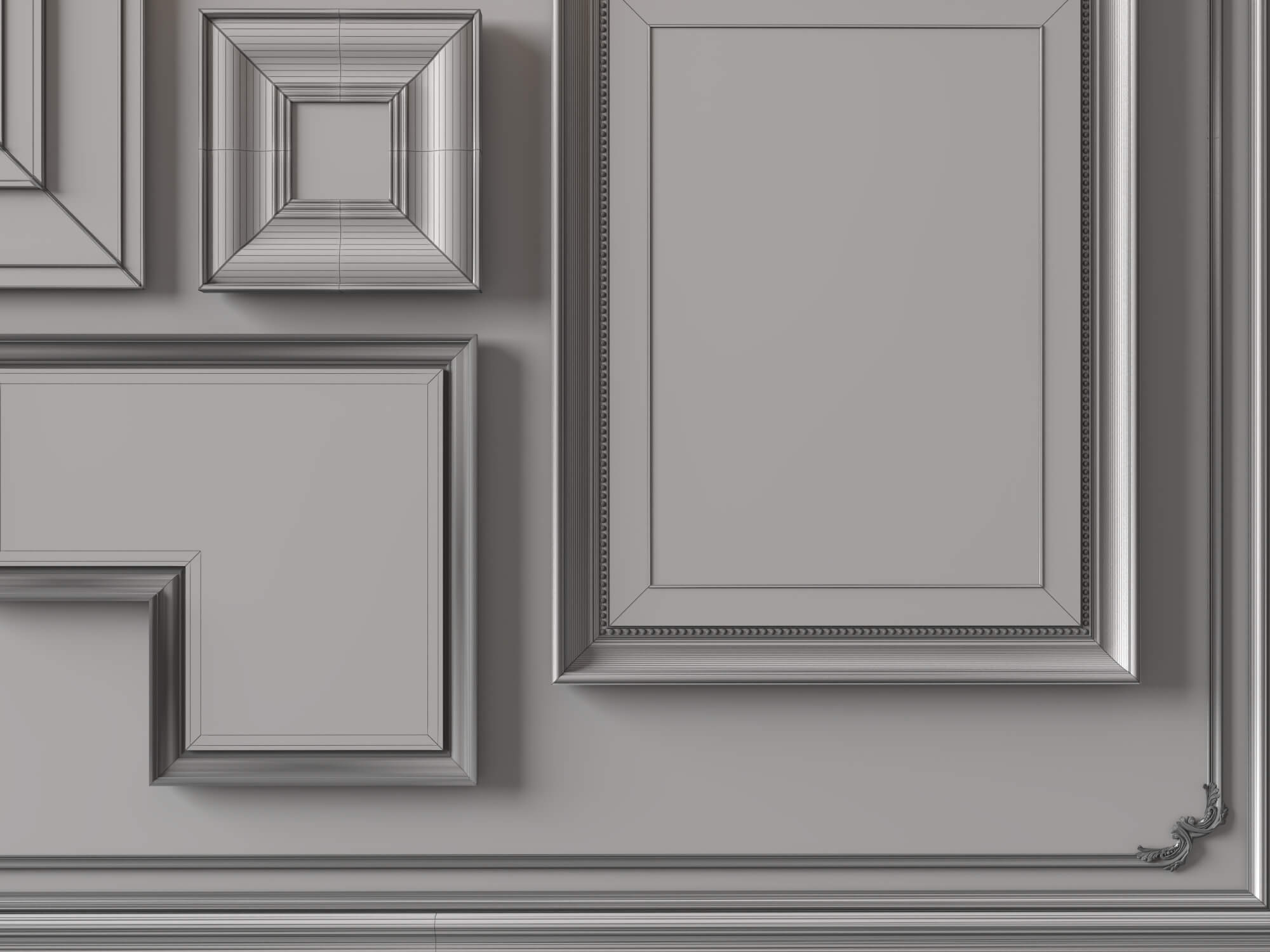 Art Gallery Wall Frames Set 3D Asset 3D Model