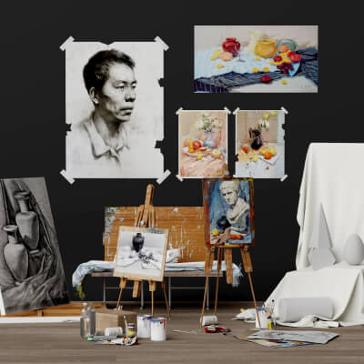 Art Studio Sketch and Painting Props 3D Models