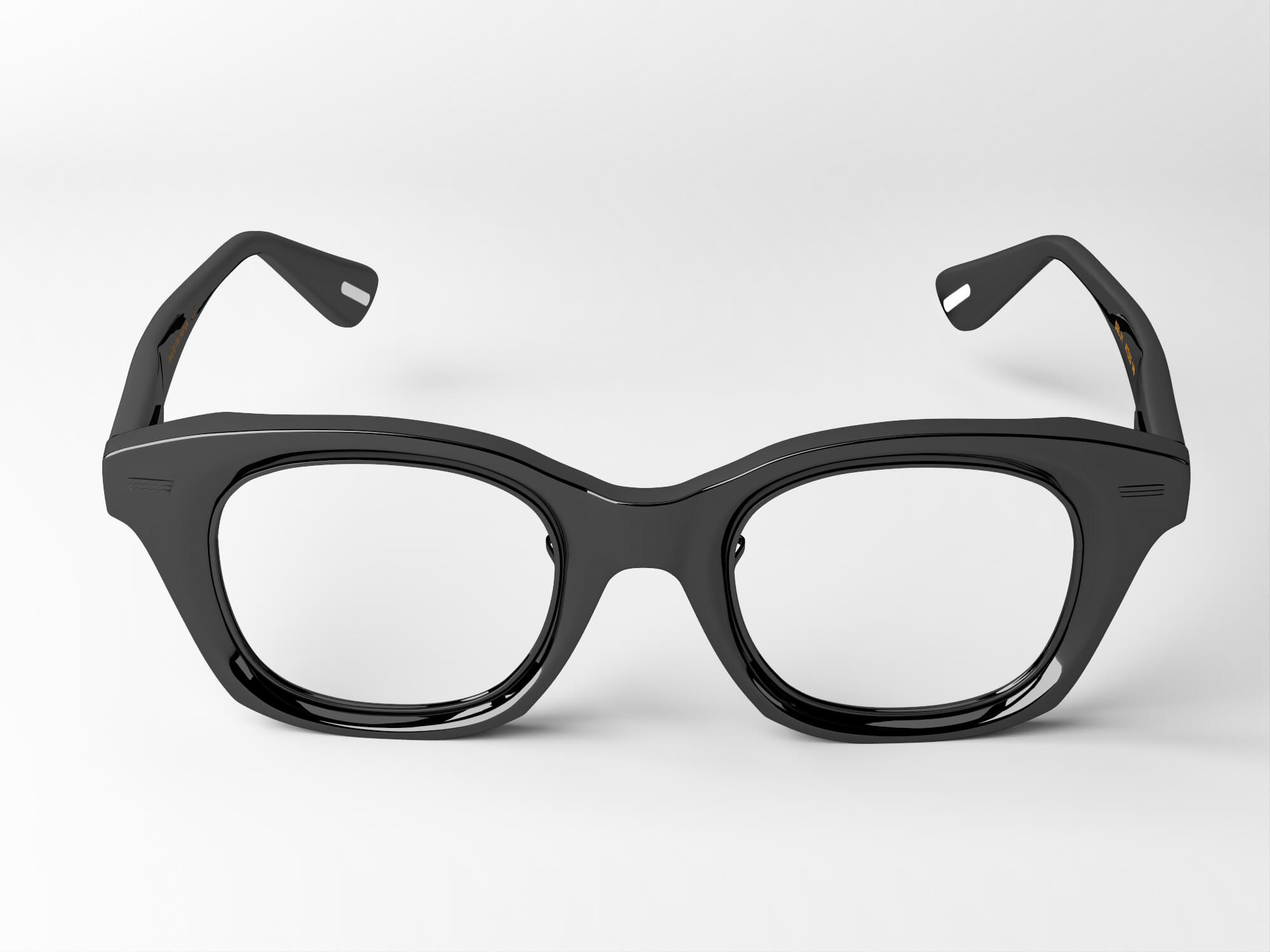 Black Acetate Eyeglasses Lowpoly 3D Model 3D Model