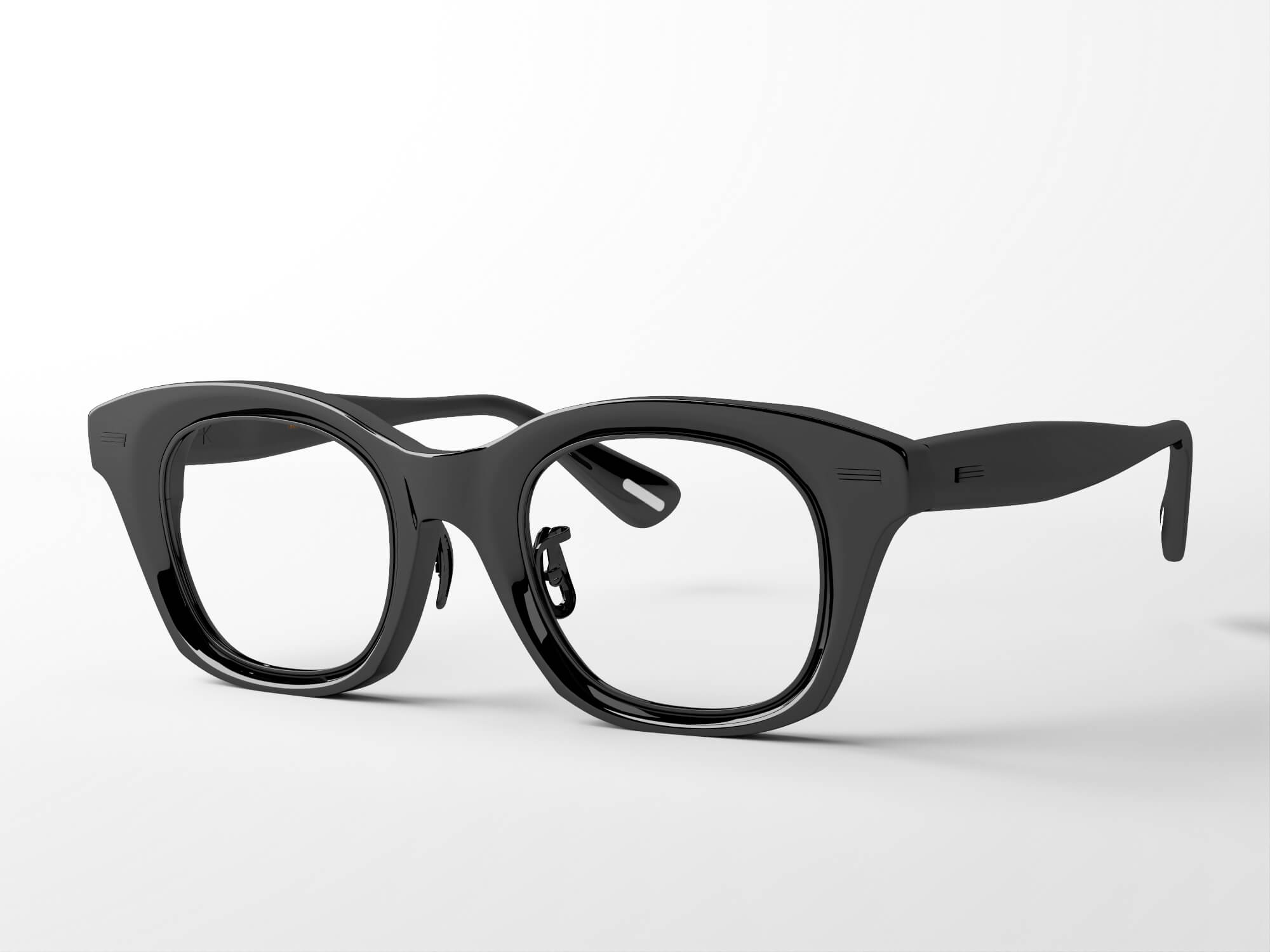 Black Acetate Eyeglasses Lowpoly 3D Model 3D Model